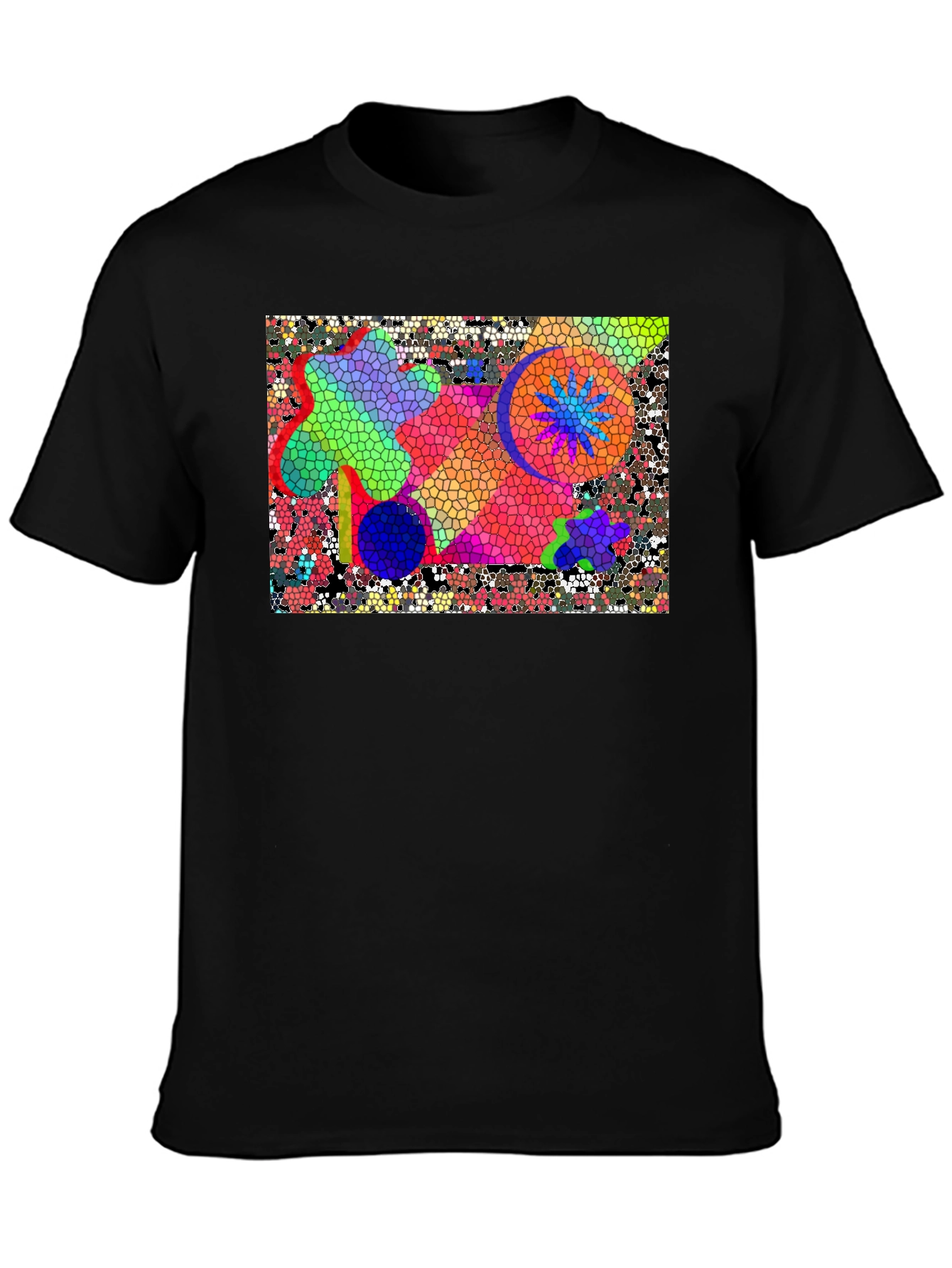 Abstract Mosaic T-Shirt - Vivid Colors Unique Design