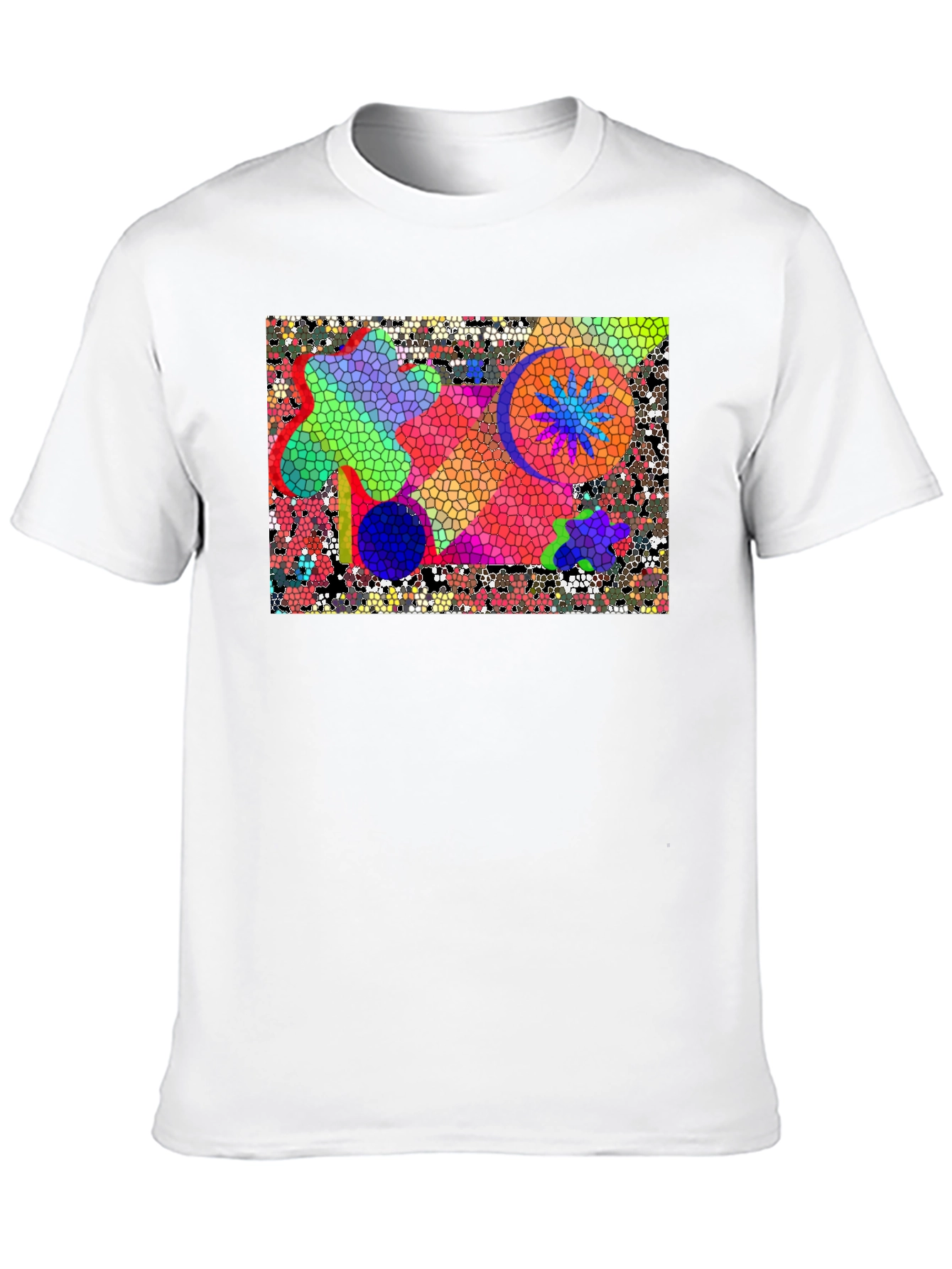 Abstract Mosaic T-Shirt - Vivid Colors Unique Design