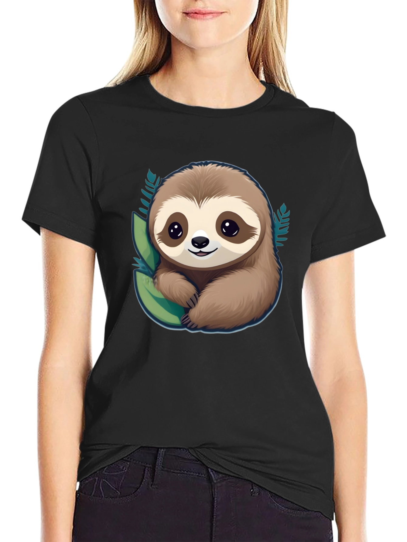 Cute Sloth Graphic Tee - Relaxed Fit