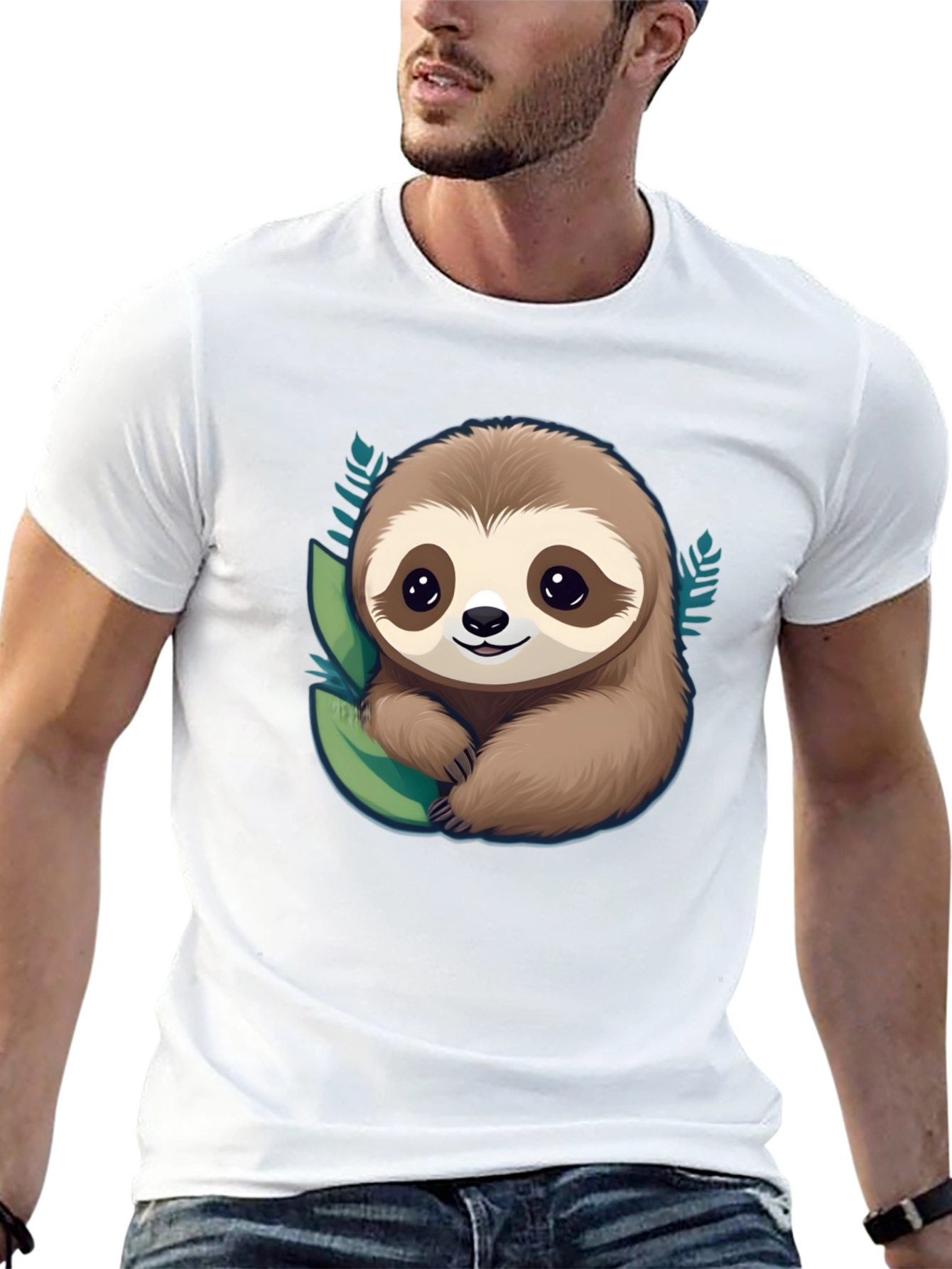 Cute Sloth Graphic Tee - Relaxed Fit