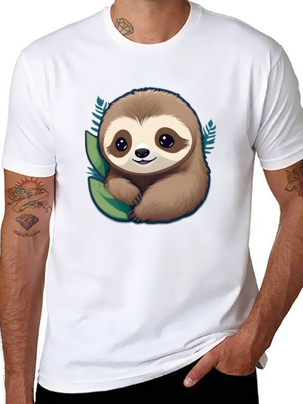 Cute Sloth Graphic Tee - Relaxed Fit