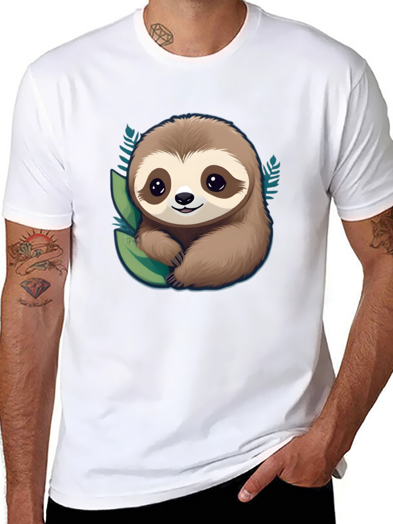 Cute Sloth Graphic Tee - Relaxed Fit