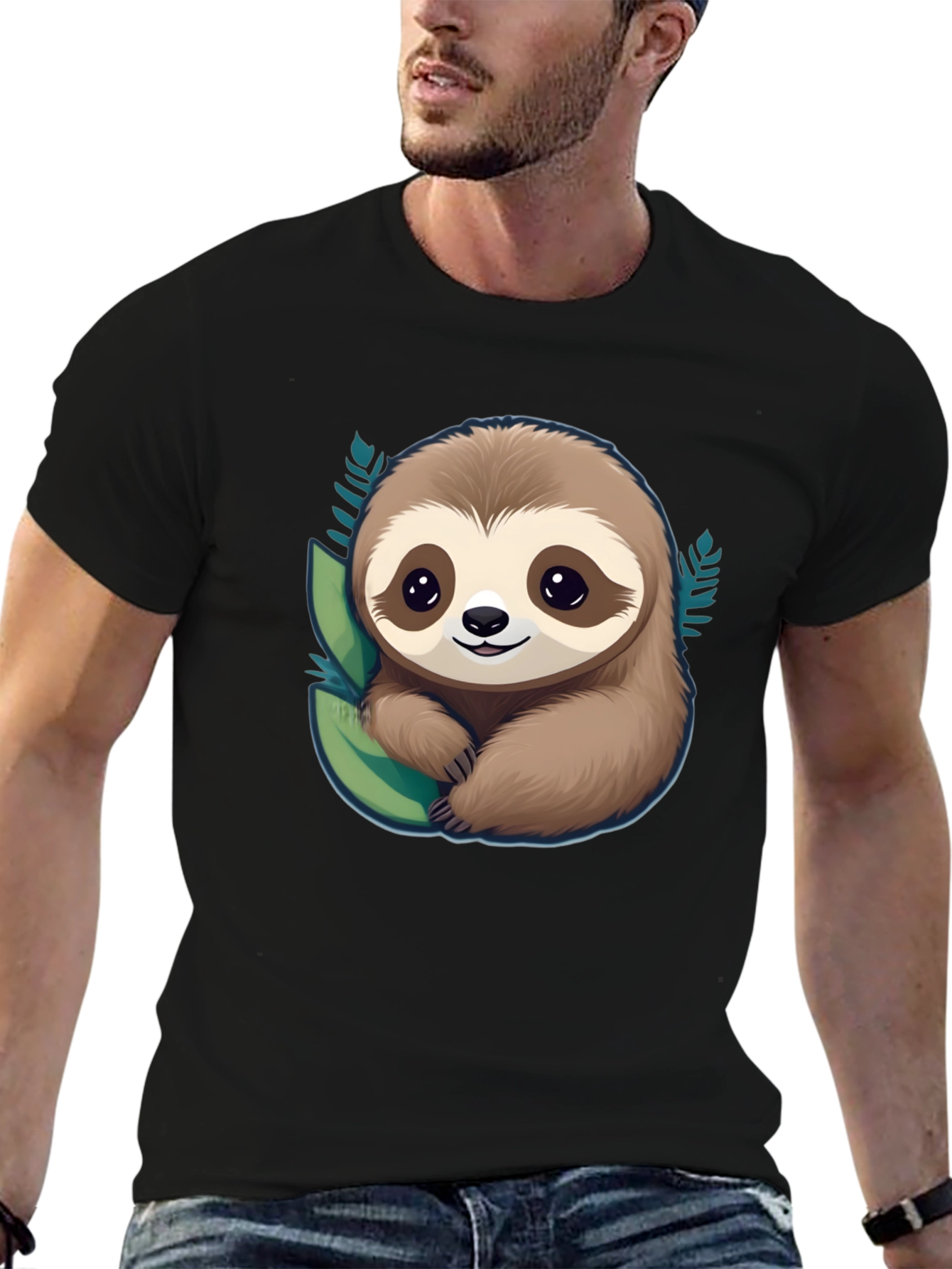 Cute Sloth Graphic Tee - Relaxed Fit