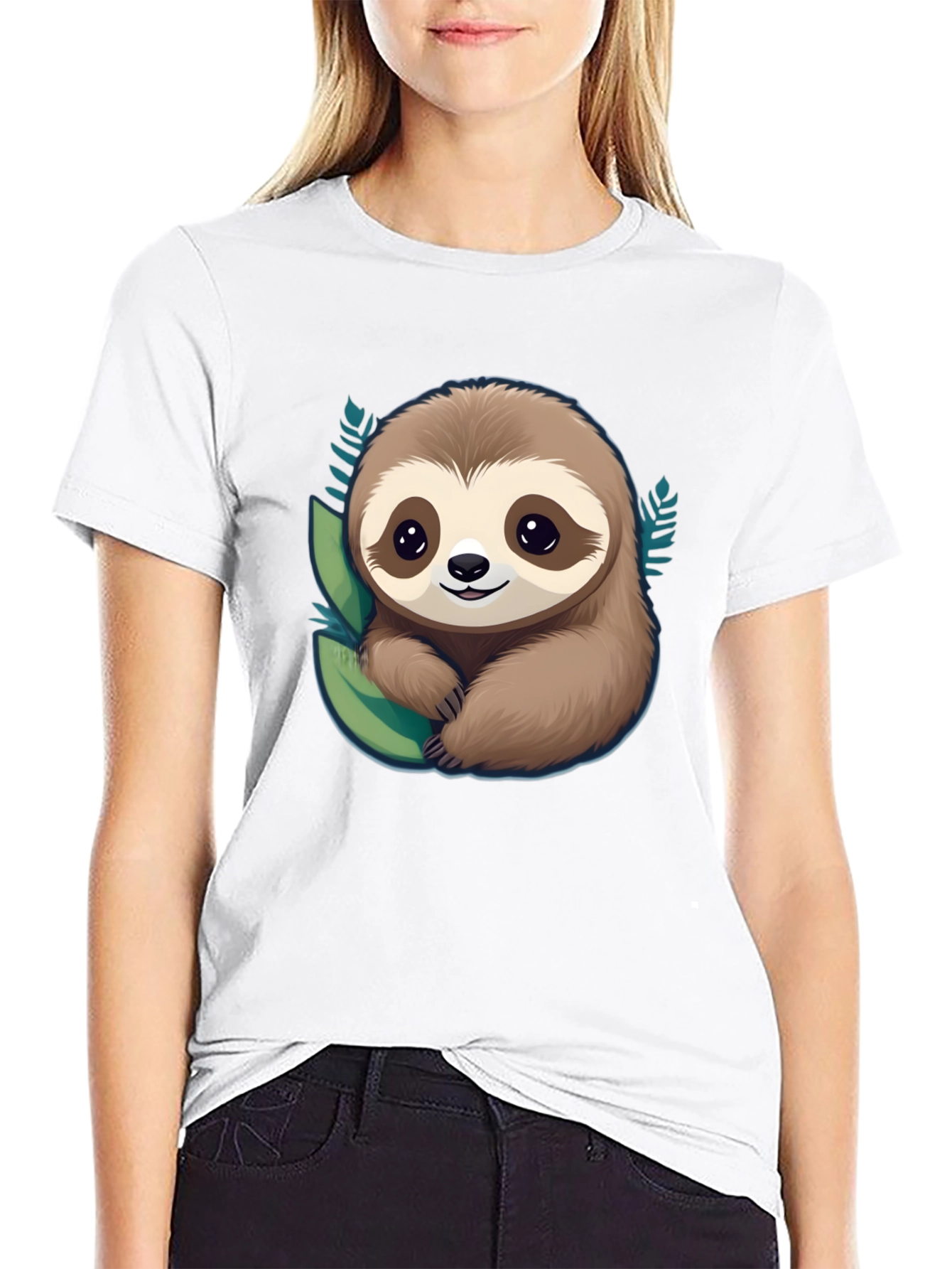 Cute Sloth Graphic Tee - Relaxed Fit