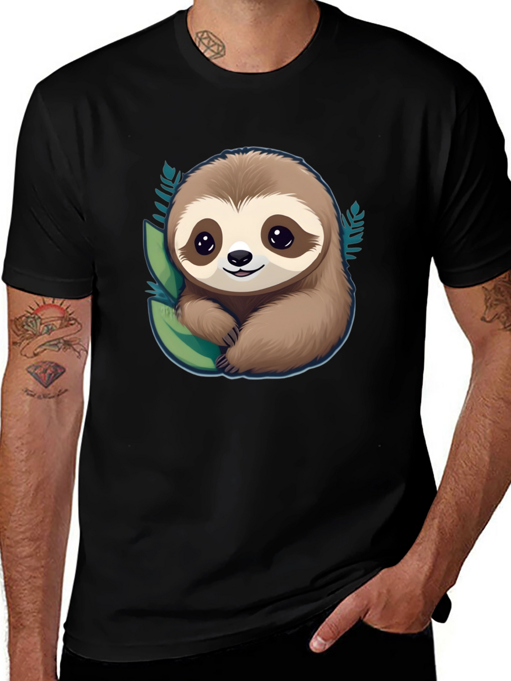 Cute Sloth Graphic Tee - Relaxed Fit