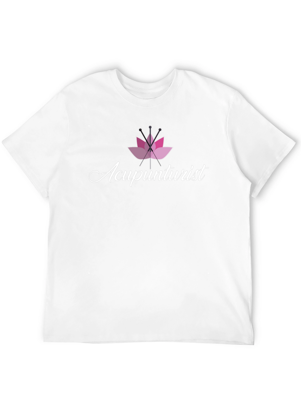 Acupuncturist T-Shirt Pink Lotus Black