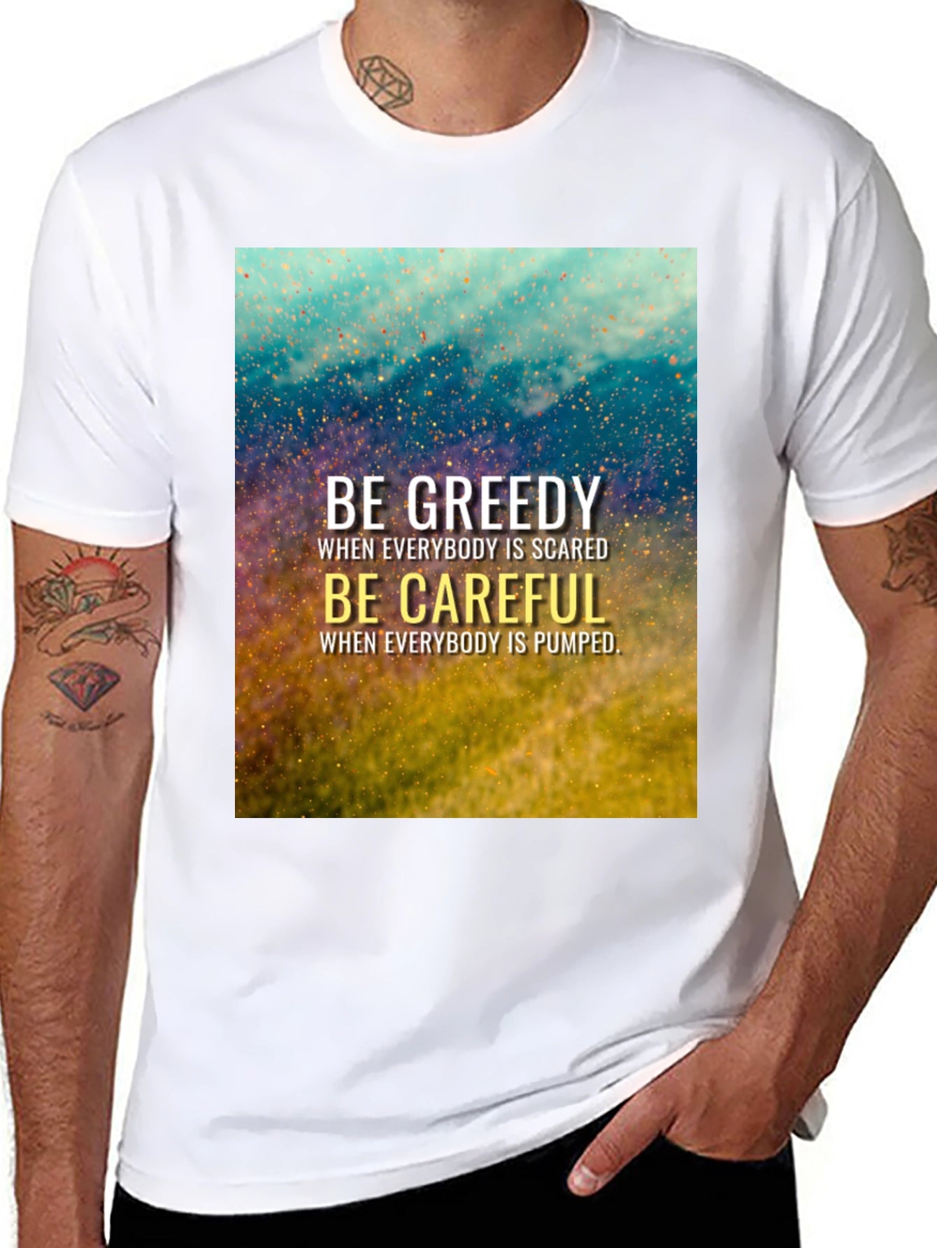 Be Greedy Be Careful Black T-Shirt
