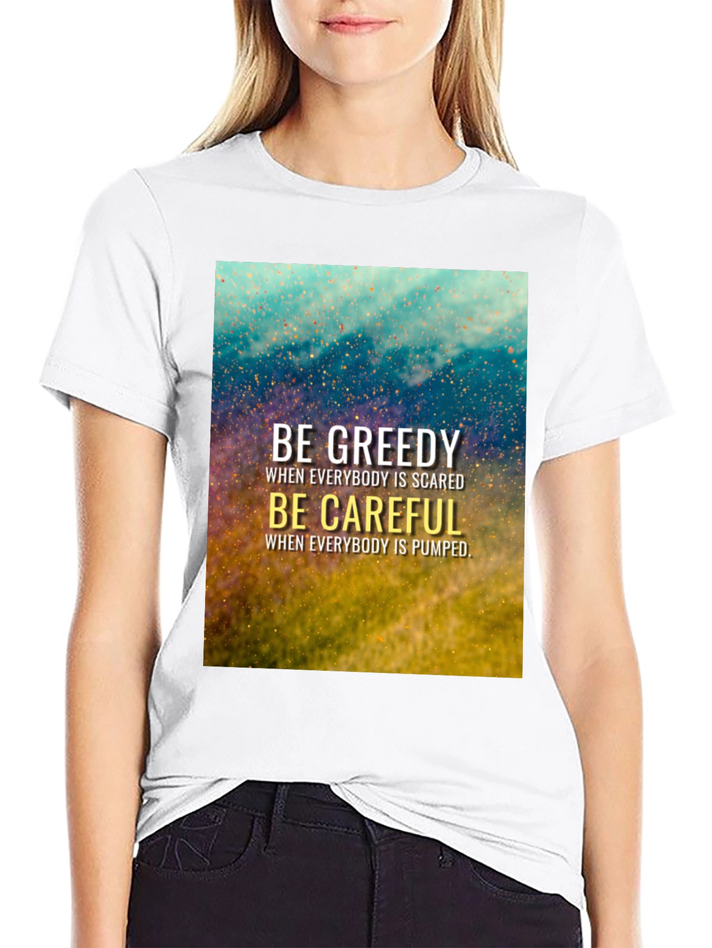 Be Greedy Be Careful Black T-Shirt