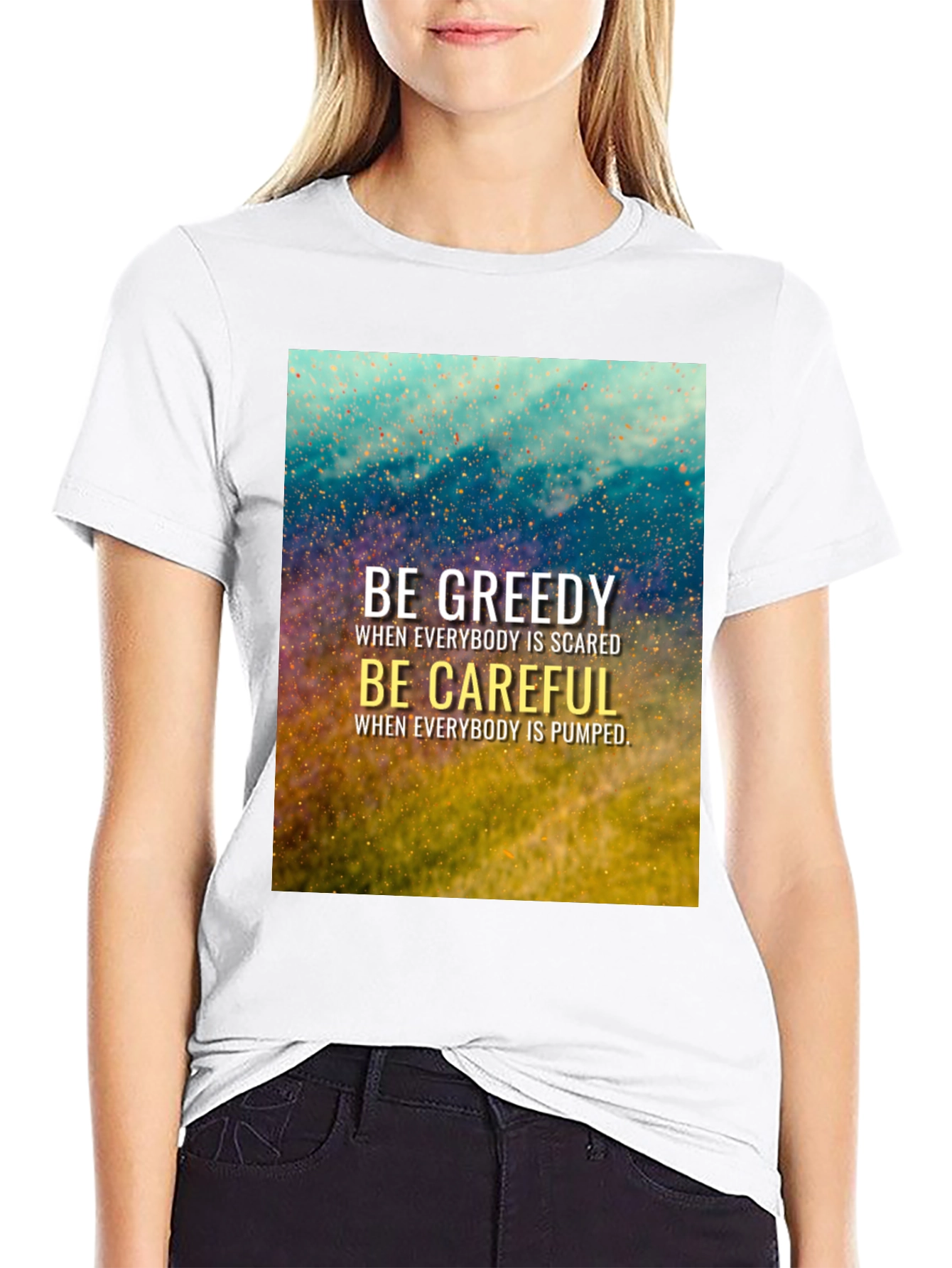 Be Greedy Be Careful Black T-Shirt