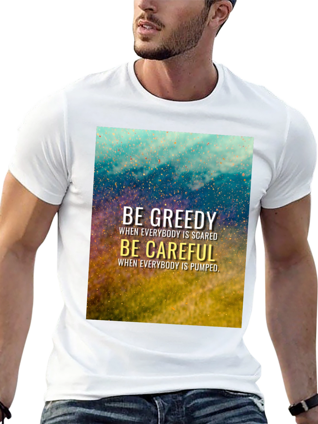 Be Greedy Be Careful Black T-Shirt