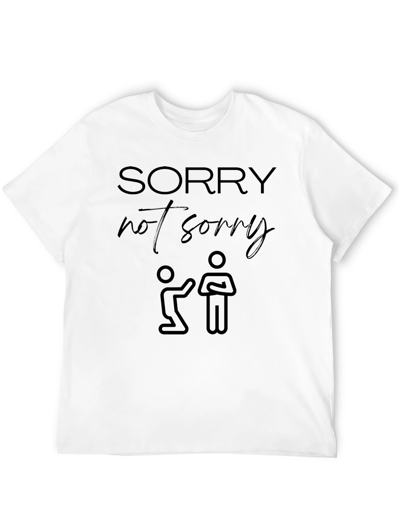 Sorry Not Sorry Graphic Tee - Black Crew Neck