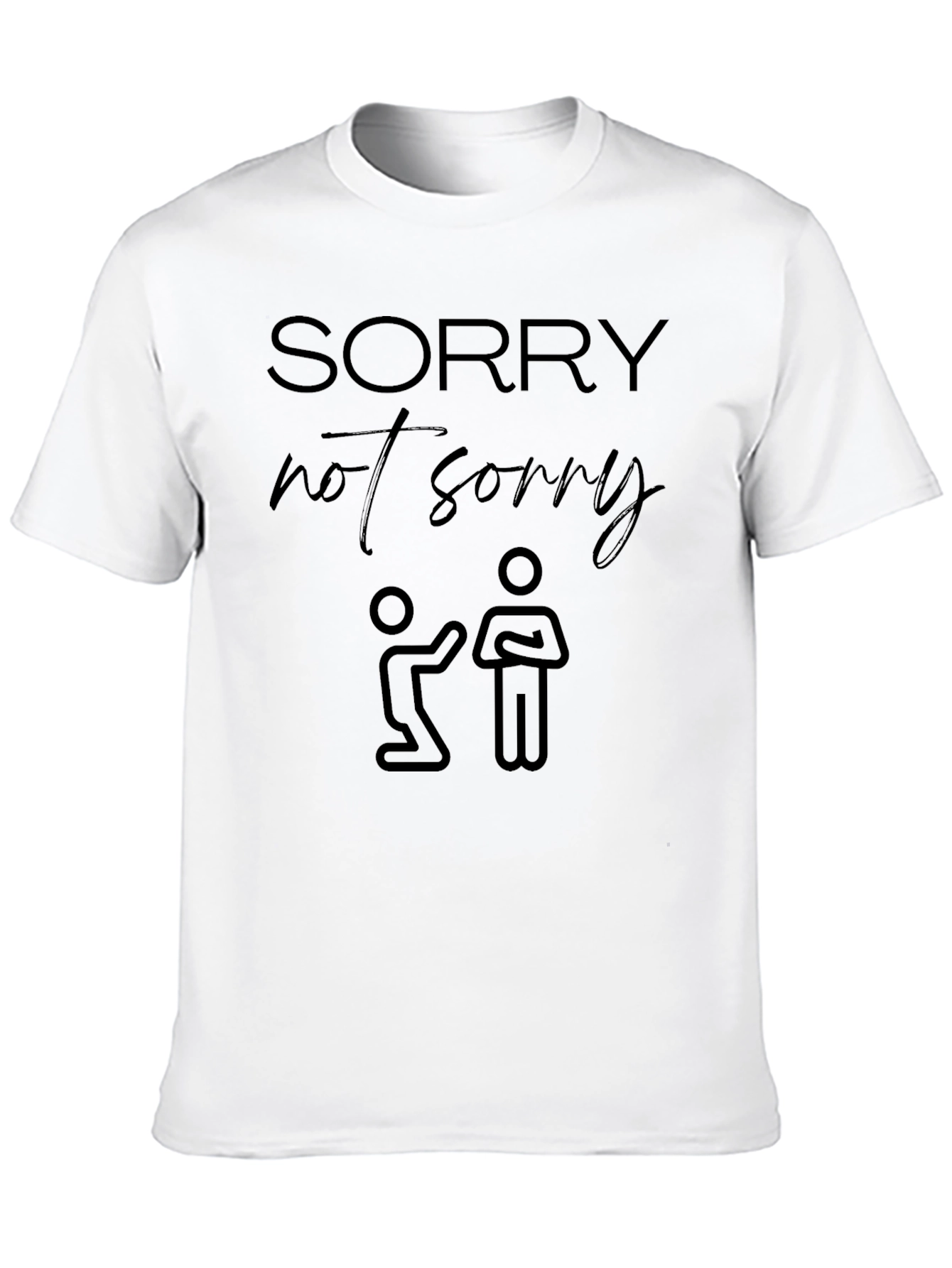 Sorry Not Sorry Graphic Tee - Black Crew Neck