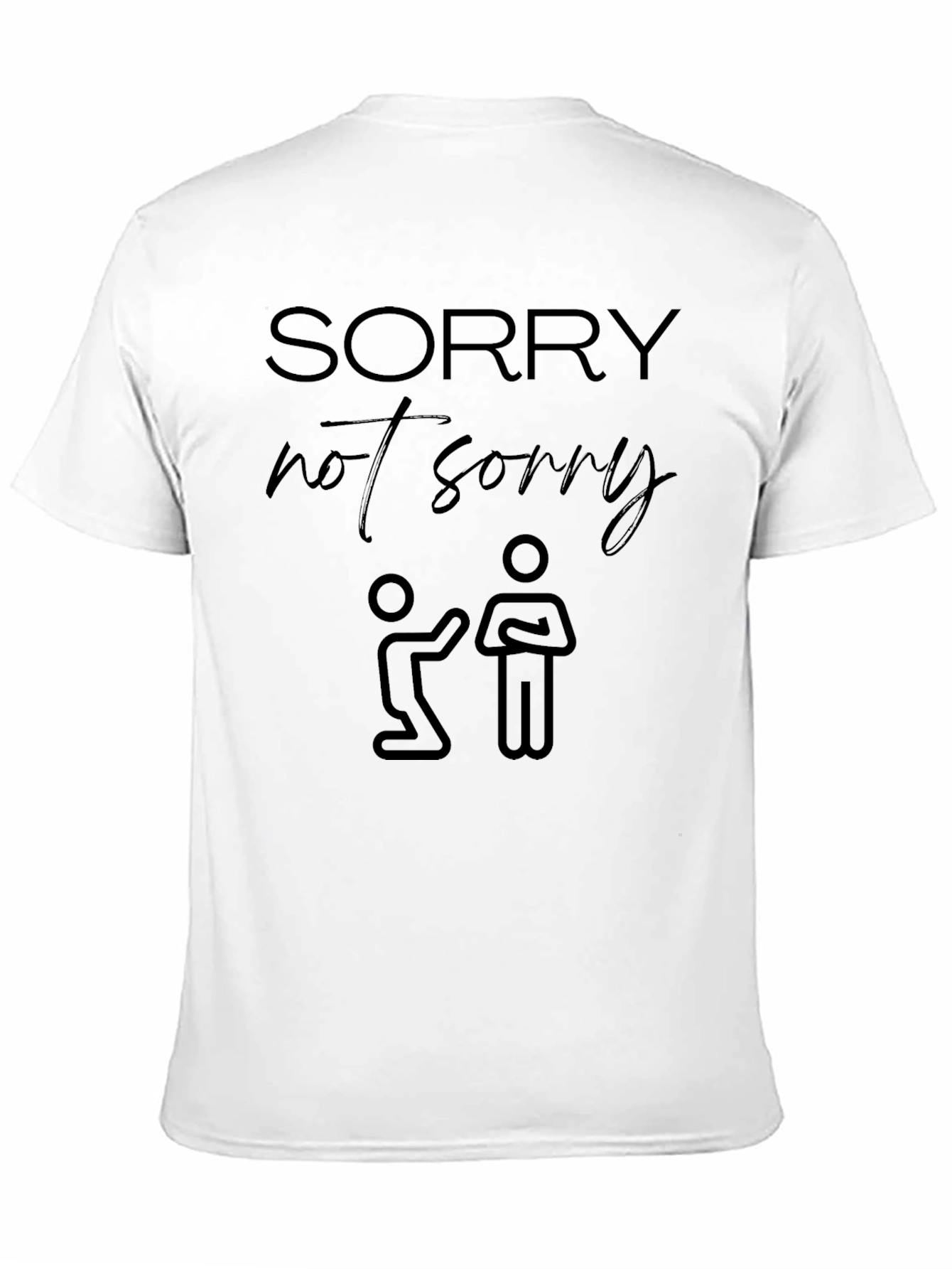 Sorry Not Sorry Graphic Tee - Black Crew Neck
