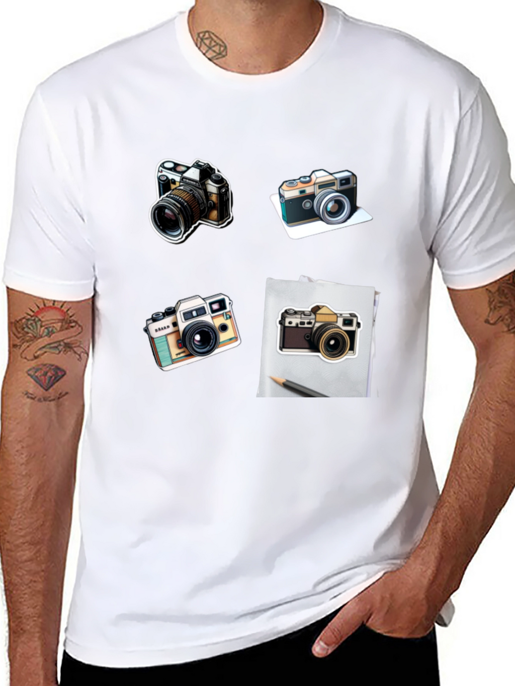 Camera Print Black T-Shirt