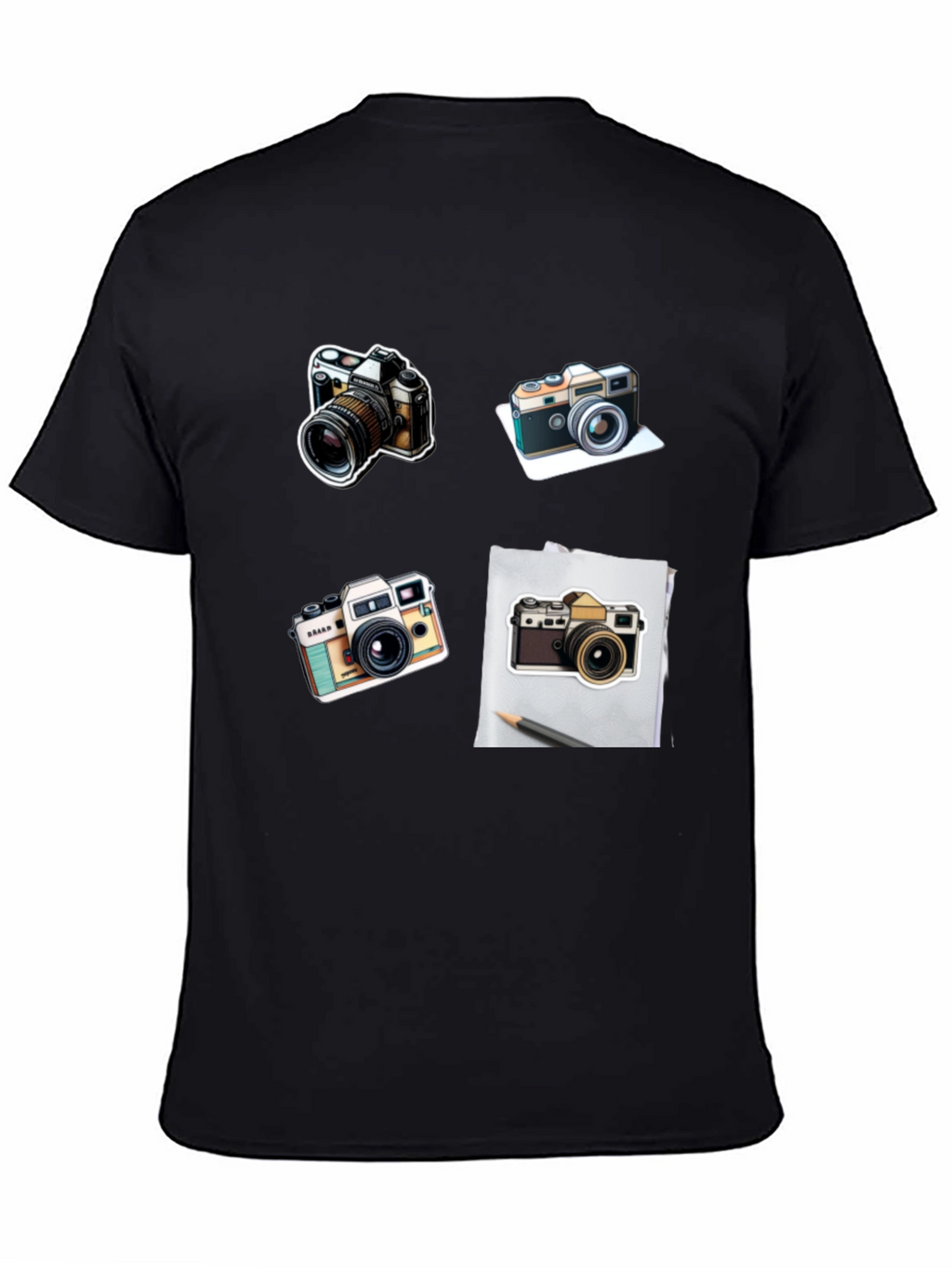 Camera Print Black T-Shirt