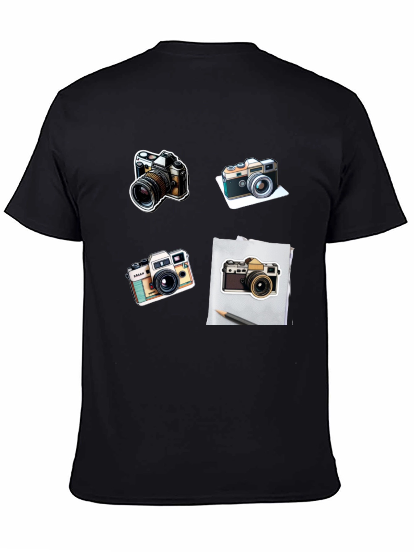 Camera Print Black T-Shirt