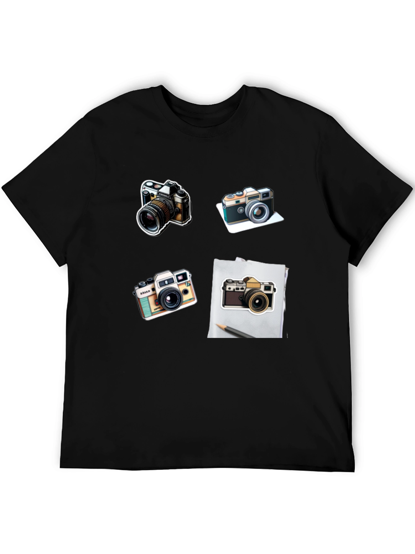 Camera Print Black T-Shirt