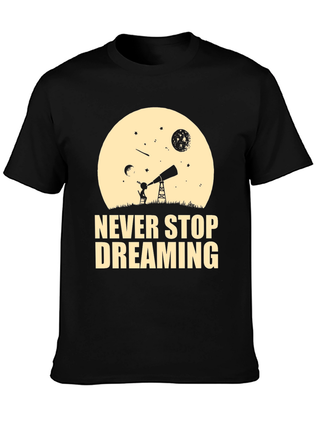 Dreaming T-Shirt - Black Cotton Inspirational Design