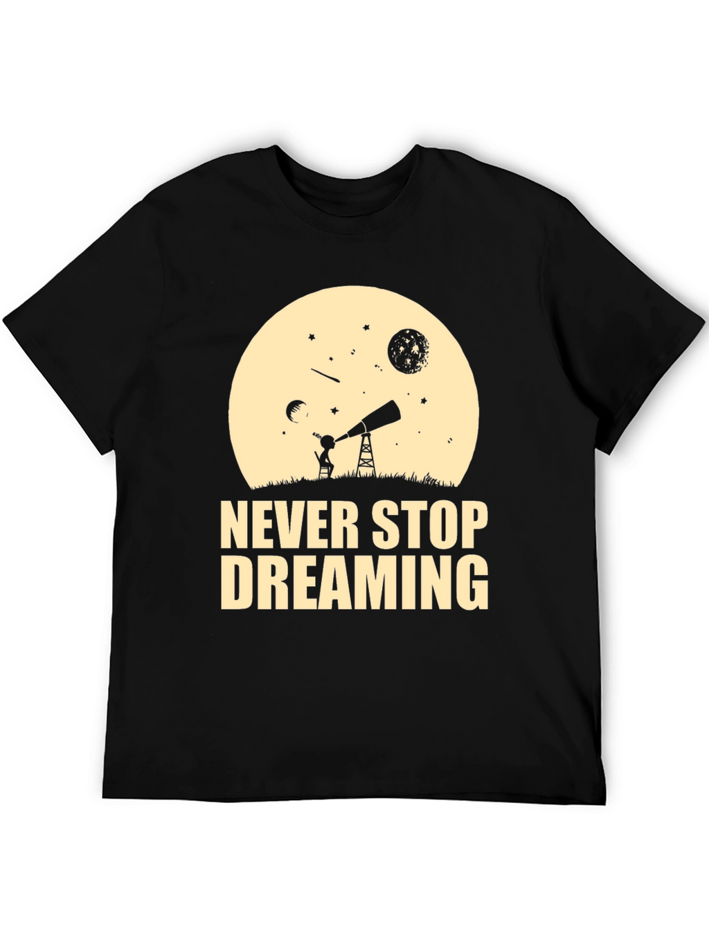 Dreaming T-Shirt - Black Cotton Inspirational Design