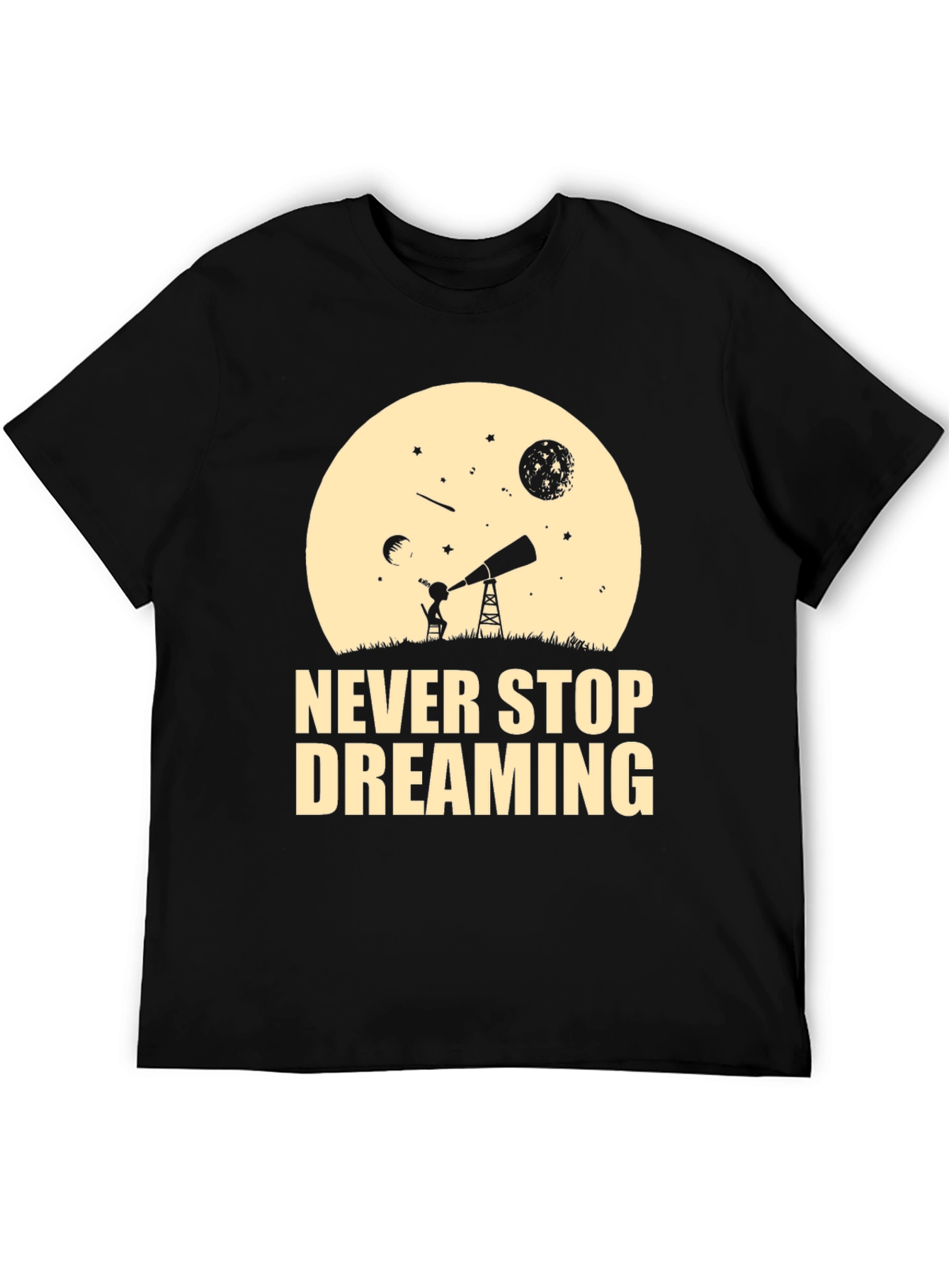 Dreaming T-Shirt - Black Cotton Inspirational Design