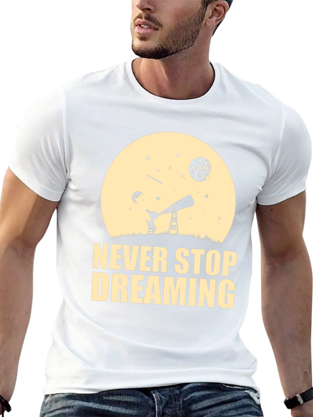 Dreaming T-Shirt - Black Cotton Inspirational Design