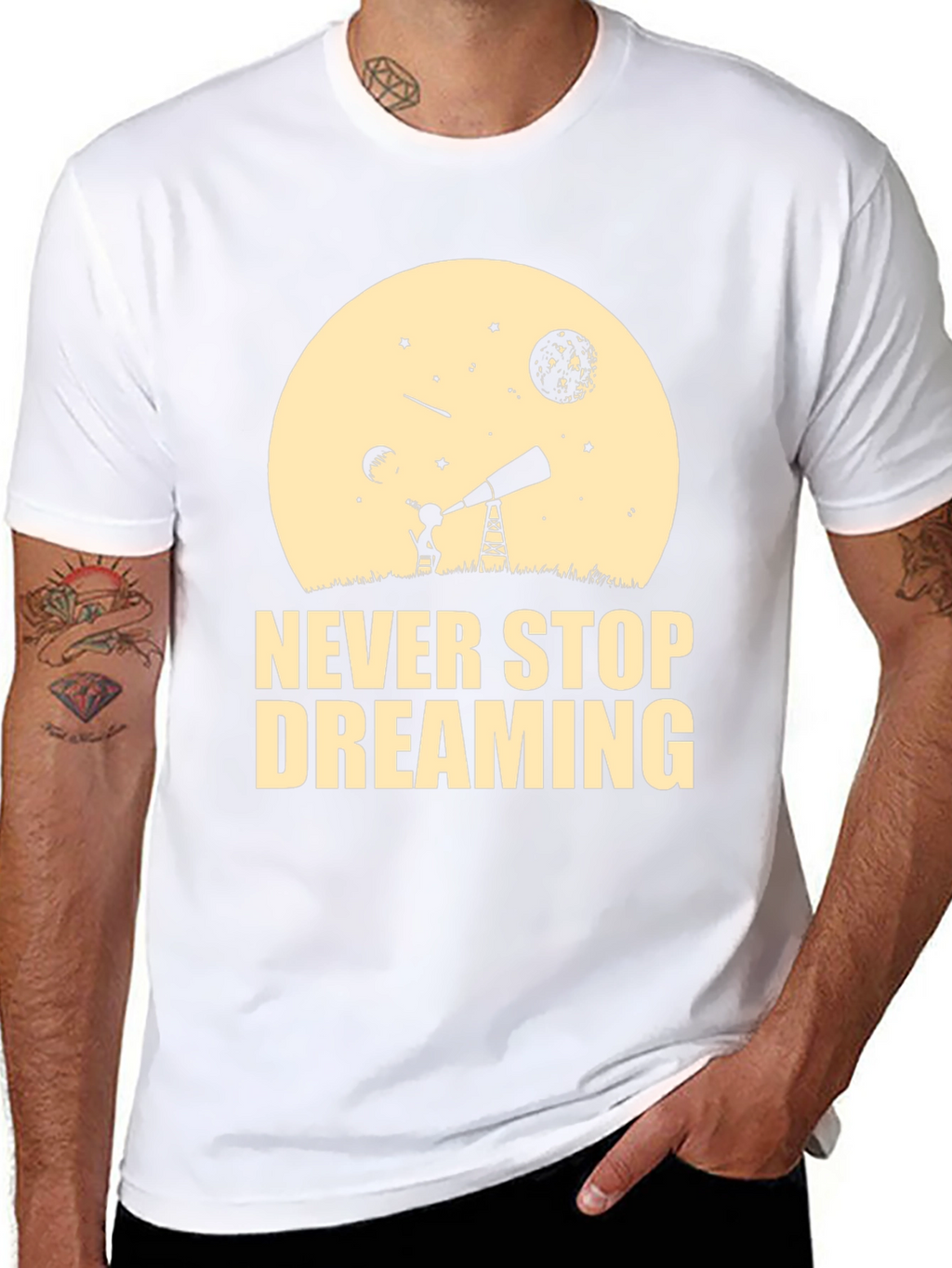 Dreaming T-Shirt - Black Cotton Inspirational Design