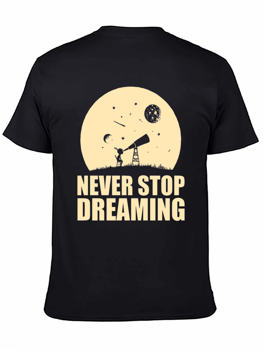 Dreaming T-Shirt - Black Cotton Inspirational Design
