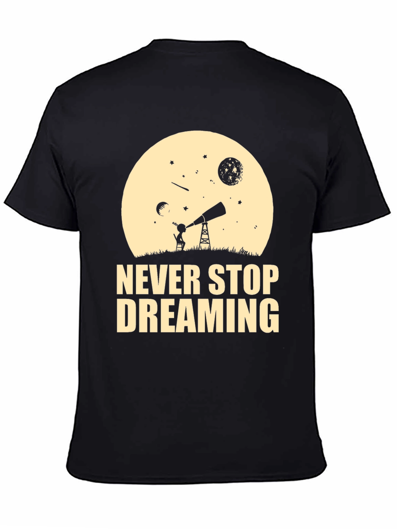 Dreaming T-Shirt - Black Cotton Inspirational Design