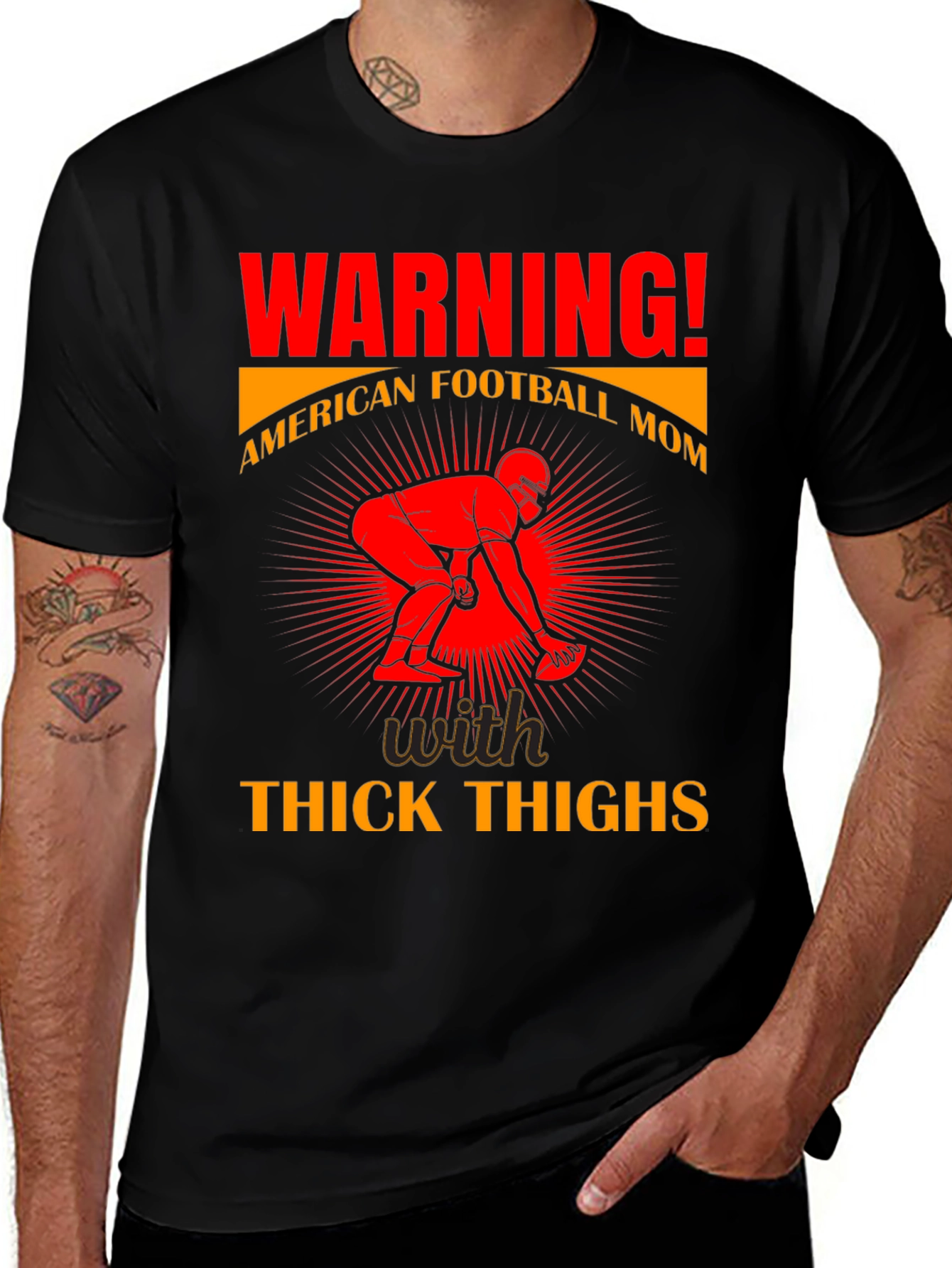 American Football Mom Thick Thighs T-Shirt
