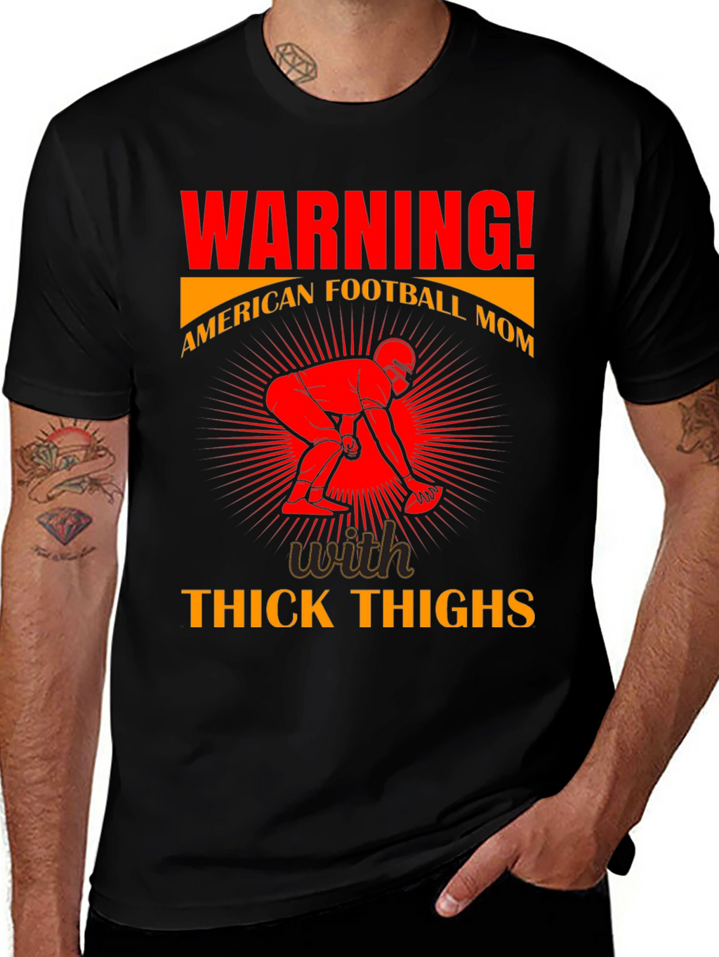 American Football Mom Thick Thighs T-Shirt