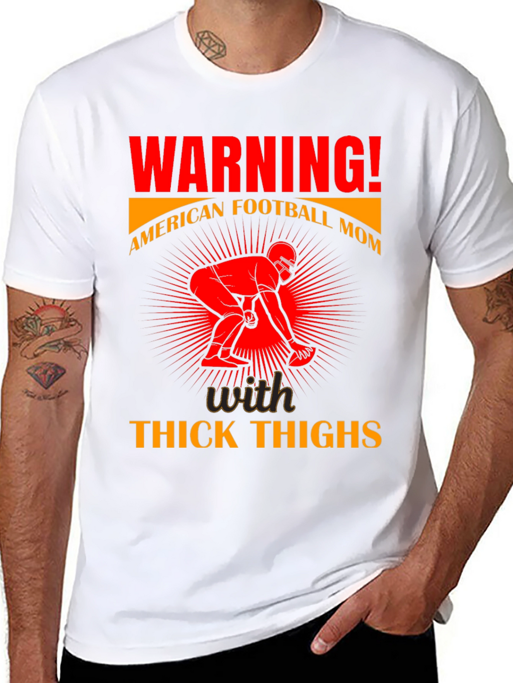 American Football Mom Thick Thighs T-Shirt