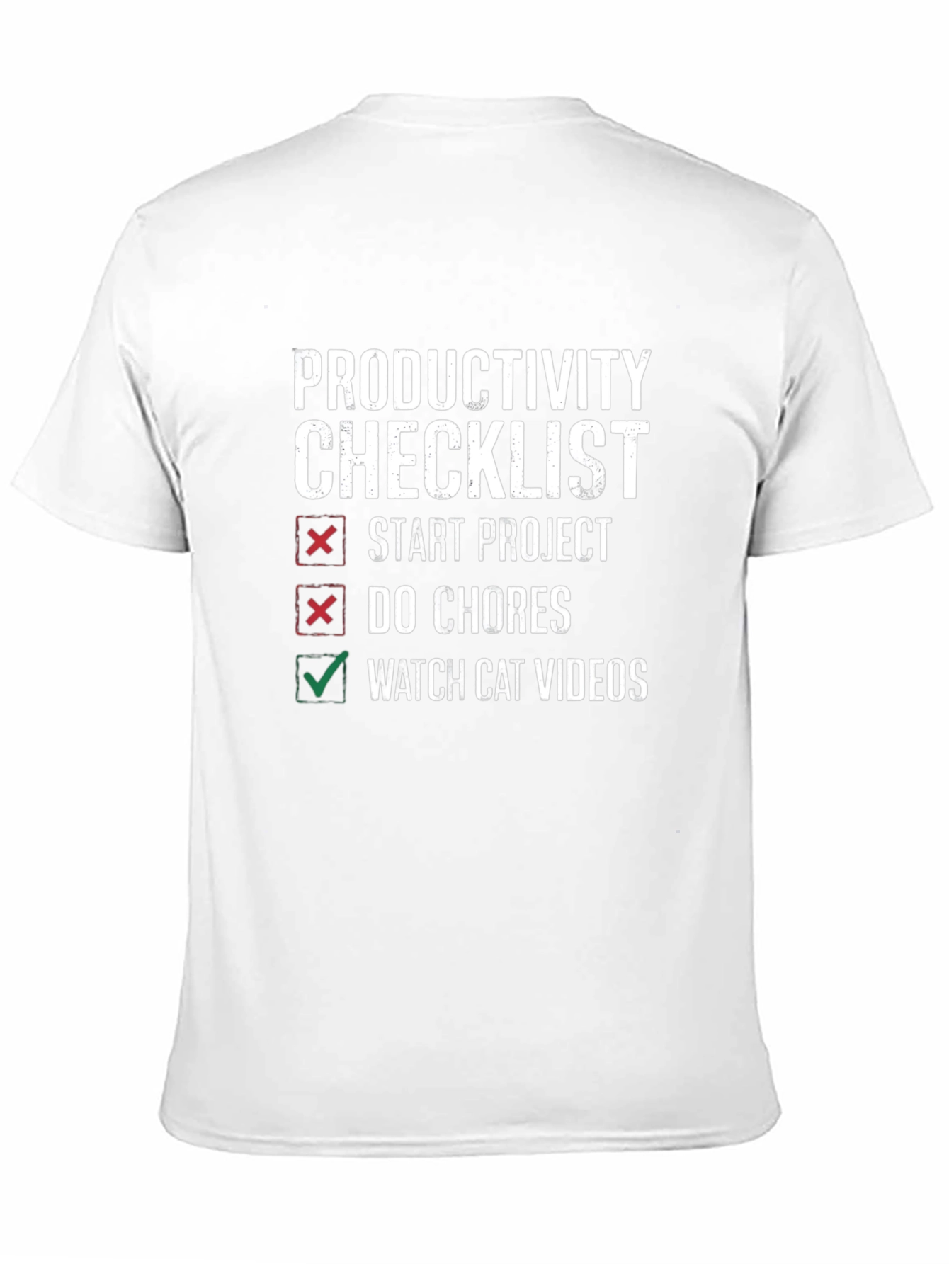 Productivity Checklist Graphic Tee - Watch Cat Videos