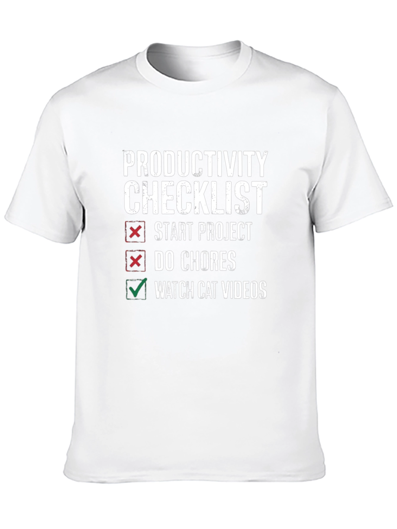 Productivity Checklist Graphic Tee - Watch Cat Videos