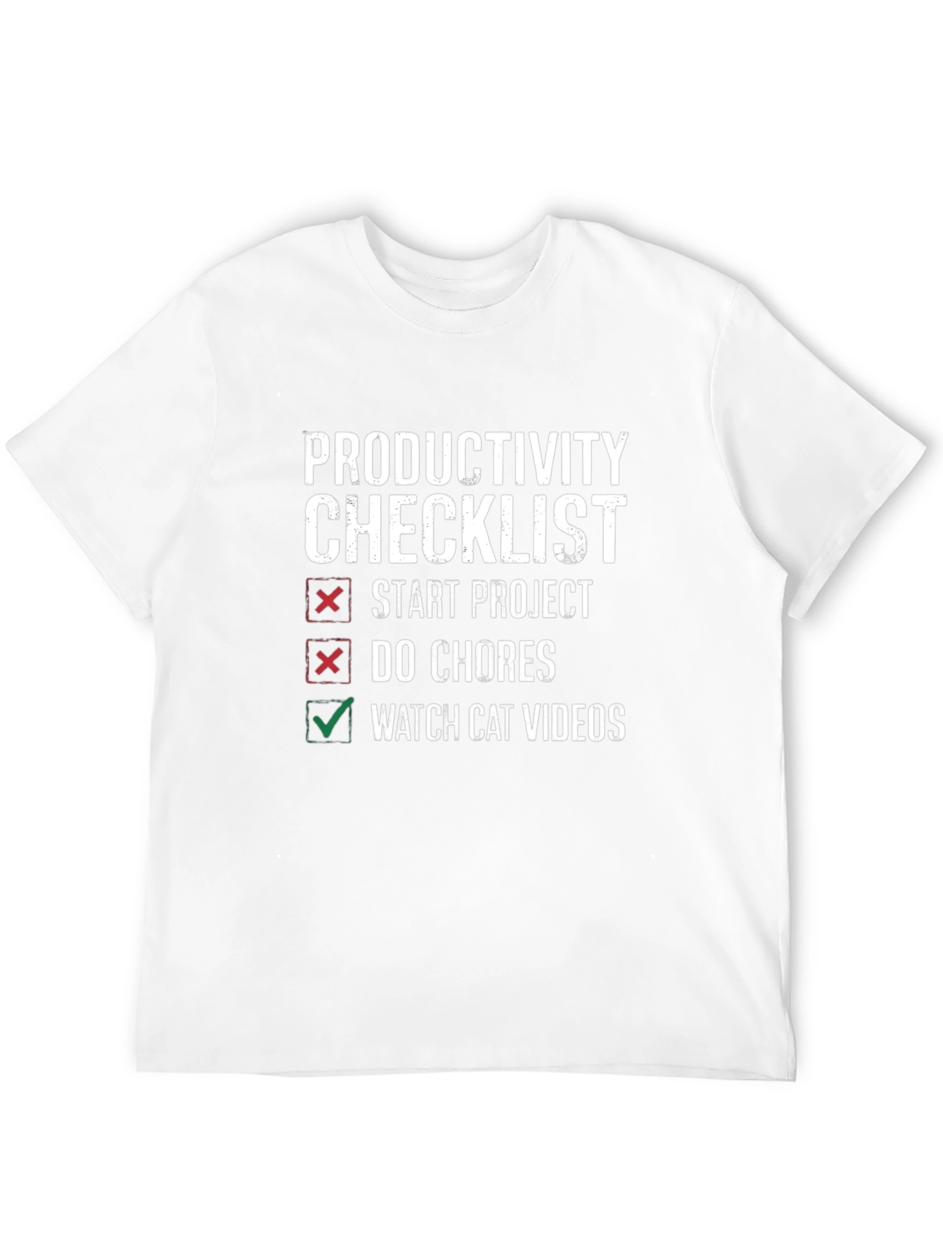 Productivity Checklist Graphic Tee - Watch Cat Videos