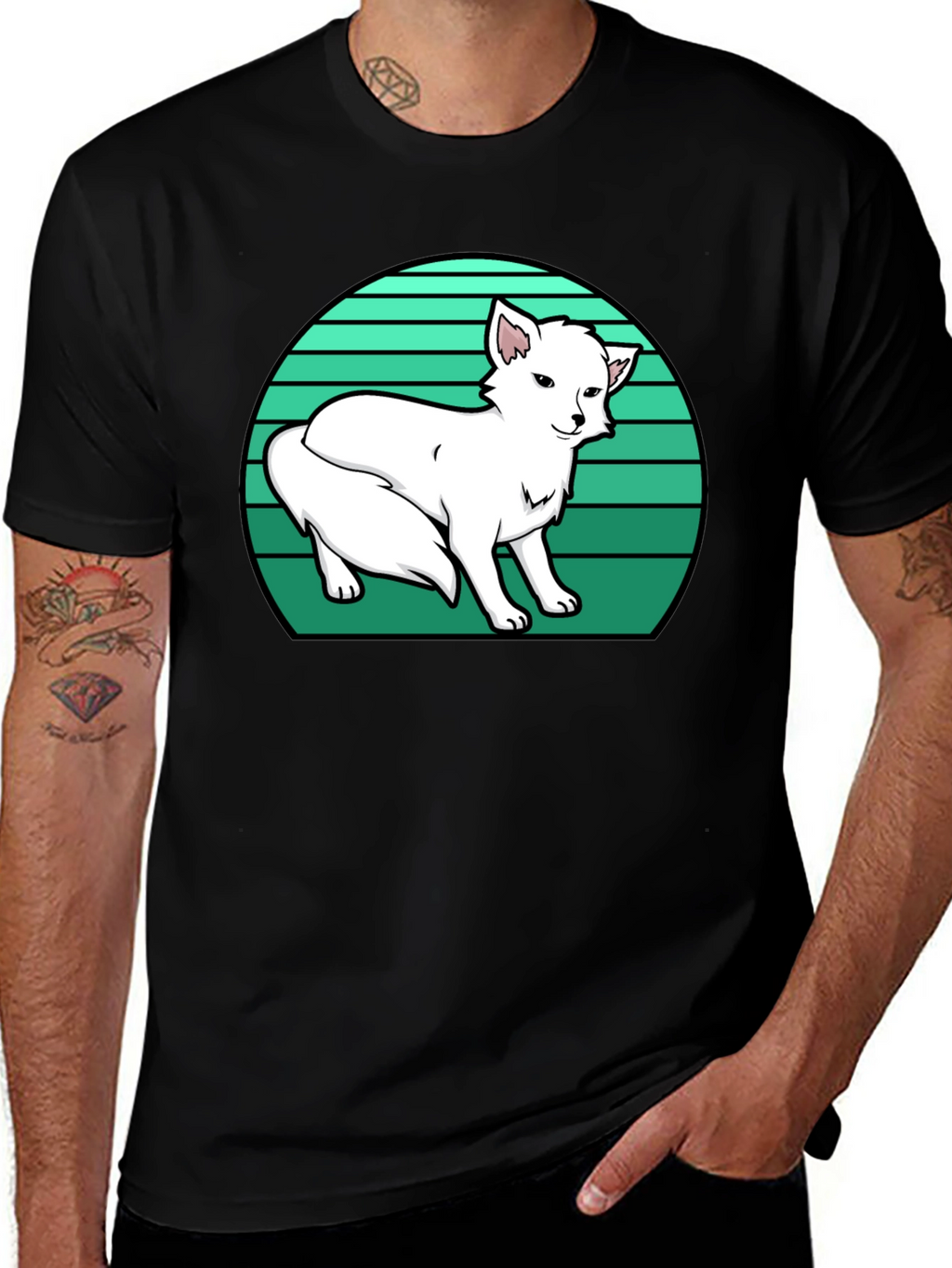 Arctic Fox T-Shirt - Retro Style Design