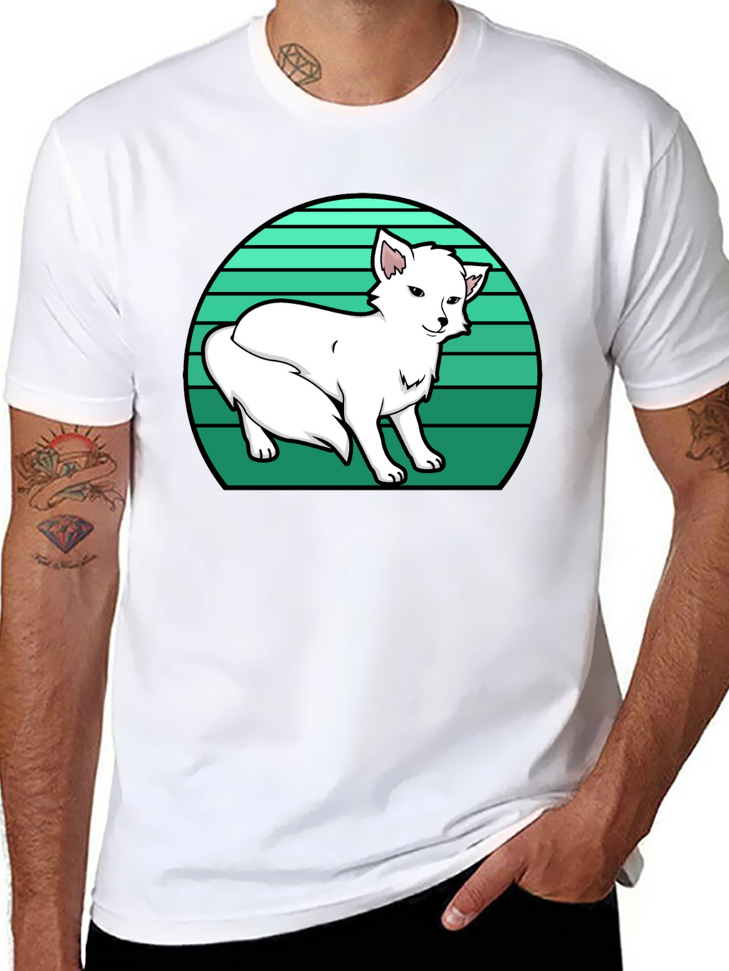 Arctic Fox T-Shirt - Retro Style Design