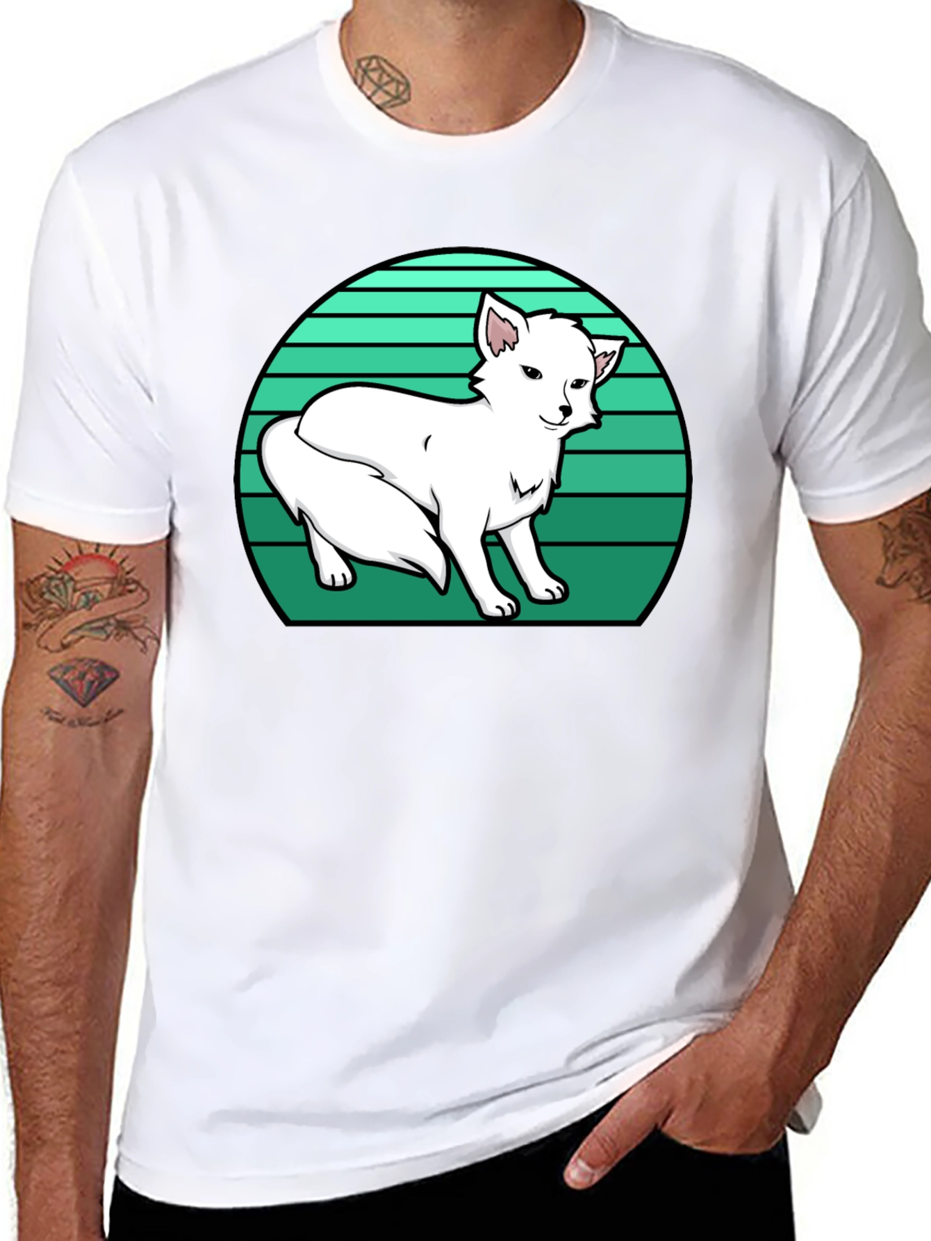 Arctic Fox T-Shirt - Retro Style Design