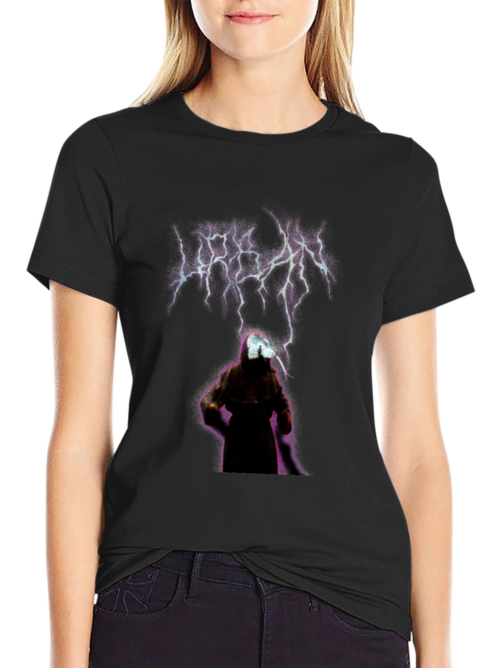 Urban Black Graphic Tee - Mystic Figure