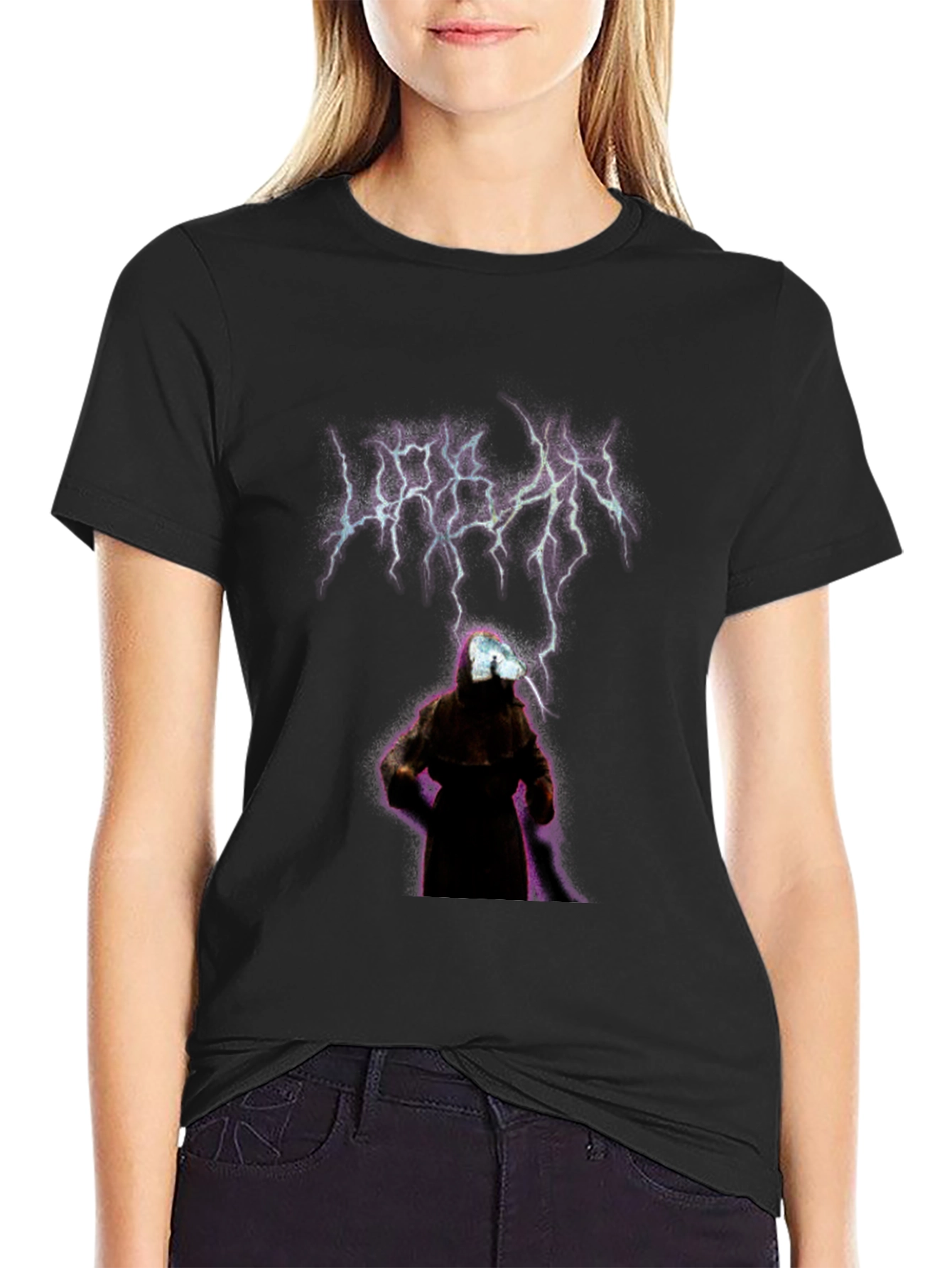Urban Black Graphic Tee - Mystic Figure