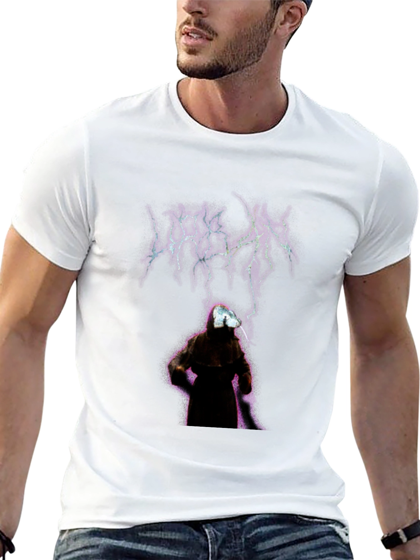 Urban Black Graphic Tee - Mystic Figure