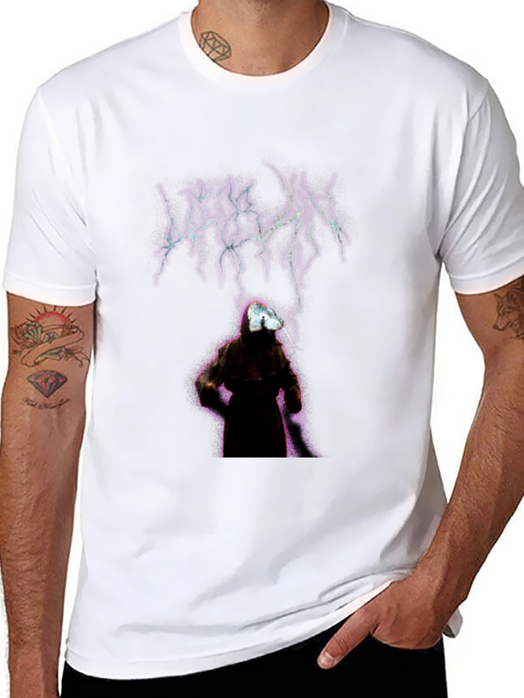 Urban Black Graphic Tee - Mystic Figure