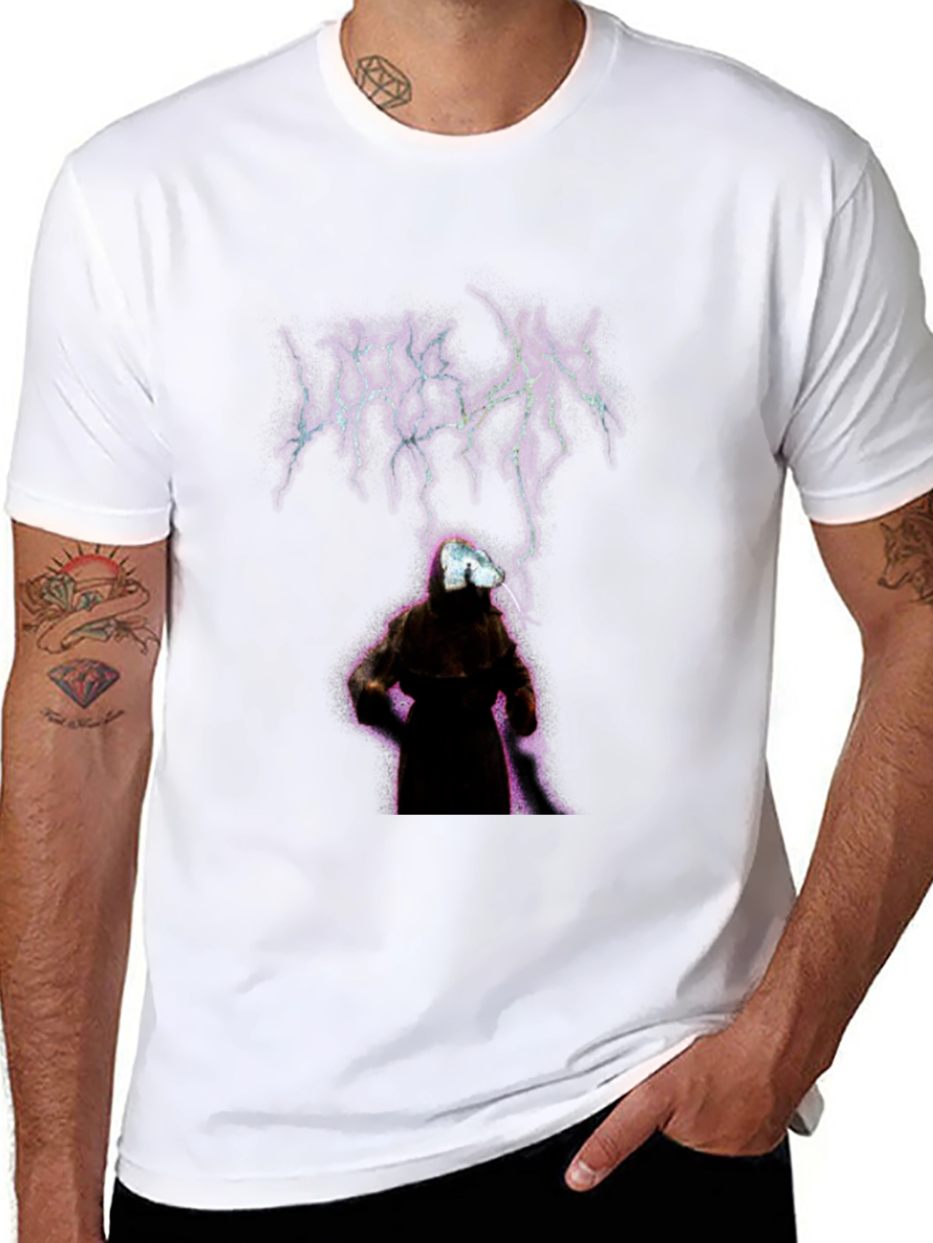 Urban Black Graphic Tee - Mystic Figure