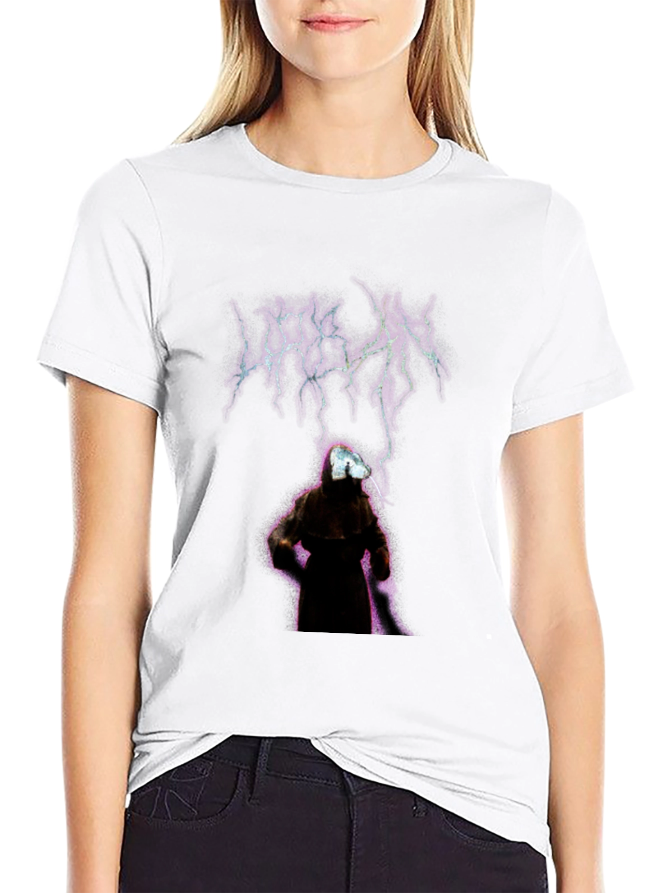 Urban Black Graphic Tee - Mystic Figure