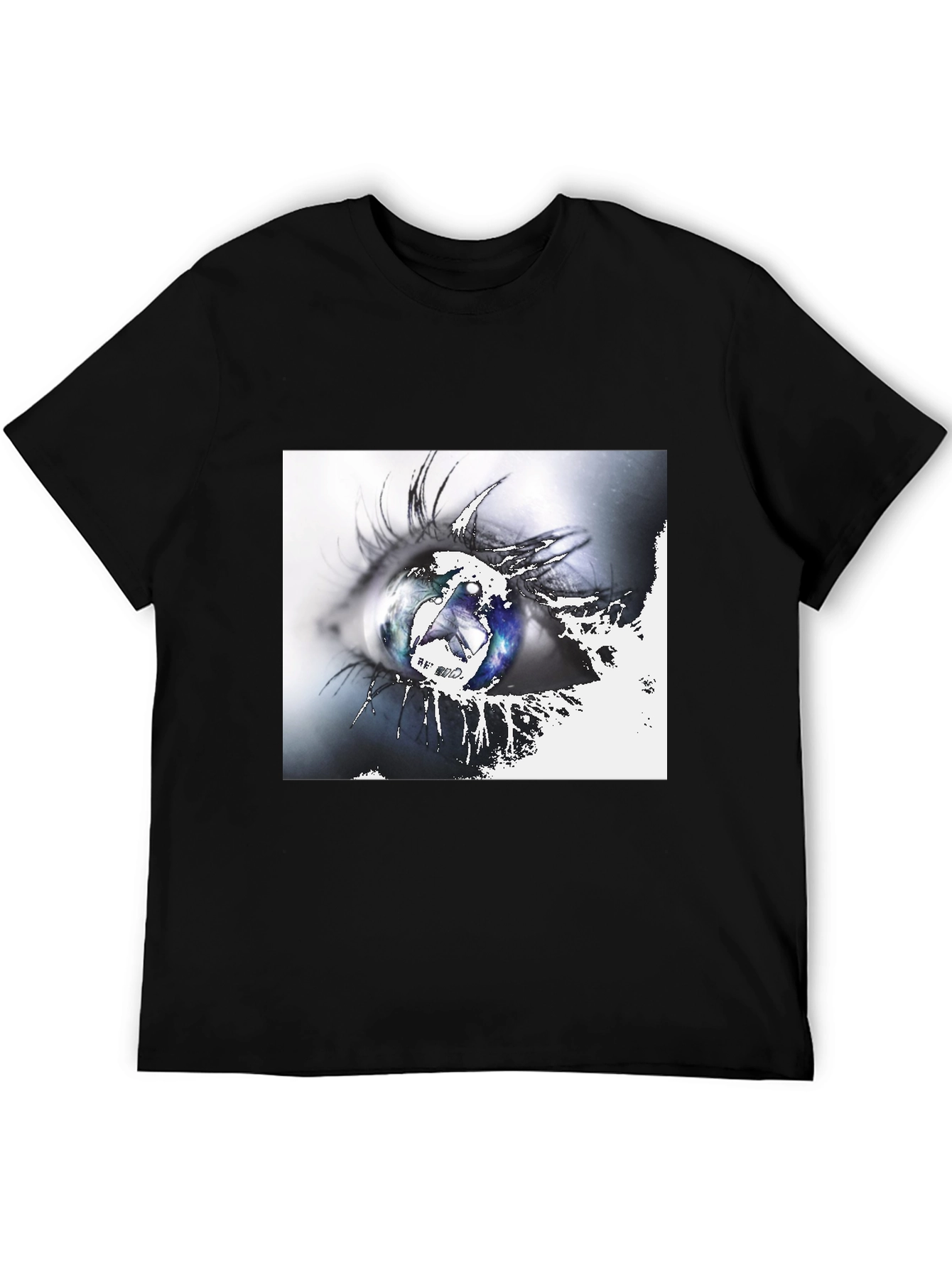 Eye See Galaxy Graphic Tee - Black Cotton T-Shirt