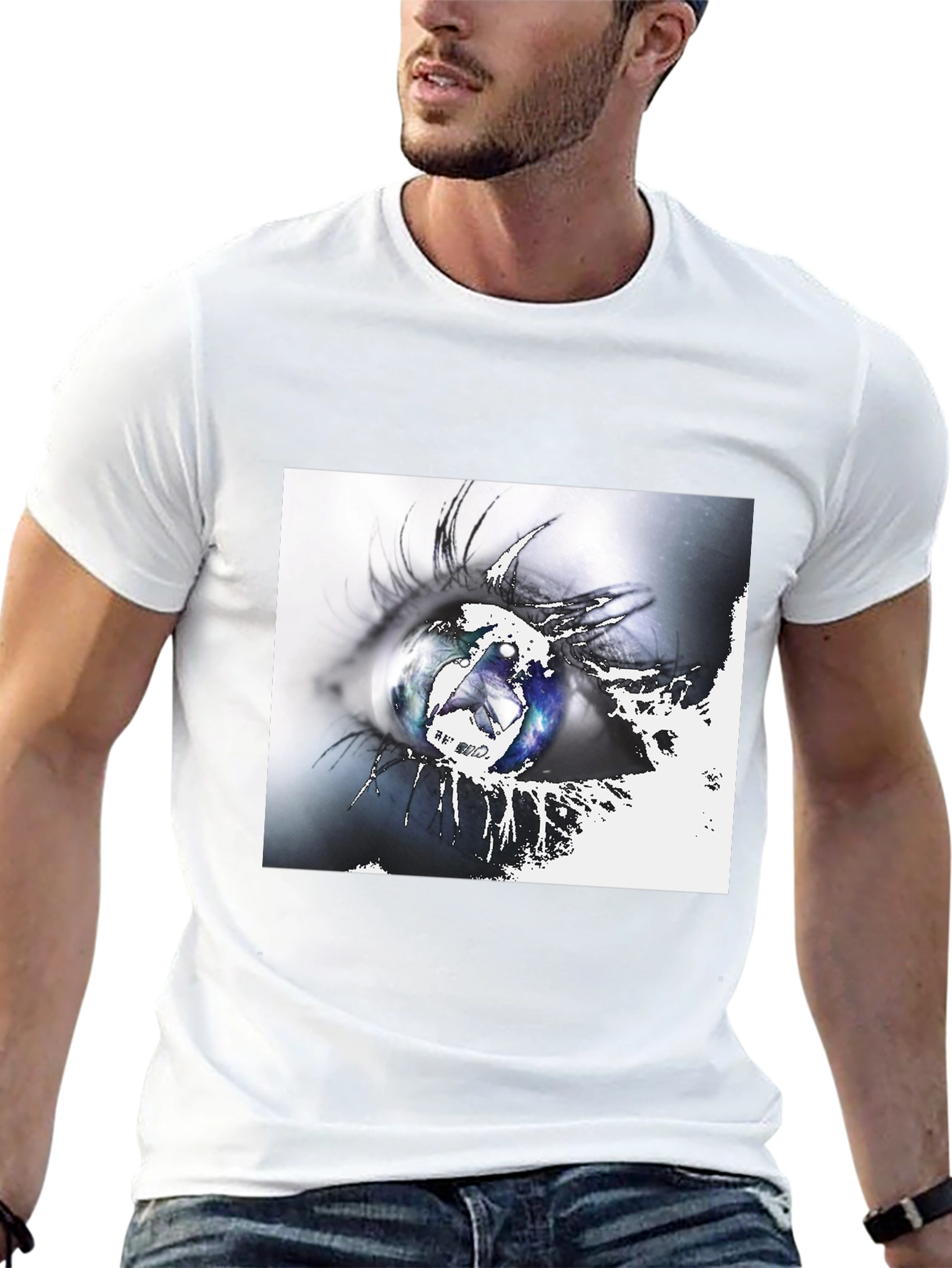 Eye See Galaxy Graphic Tee - Black Cotton T-Shirt