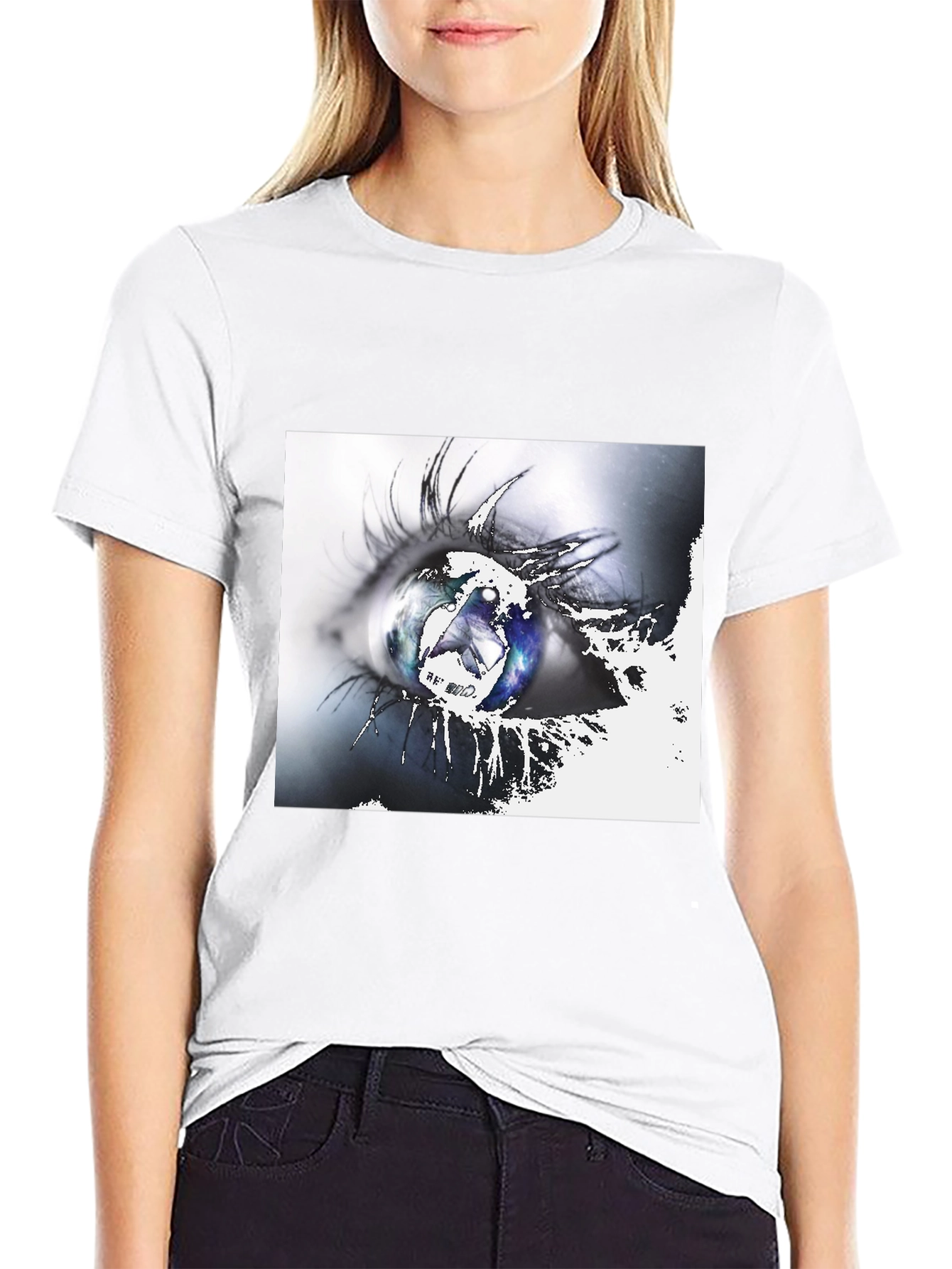 Eye See Galaxy Graphic Tee - Black Cotton T-Shirt