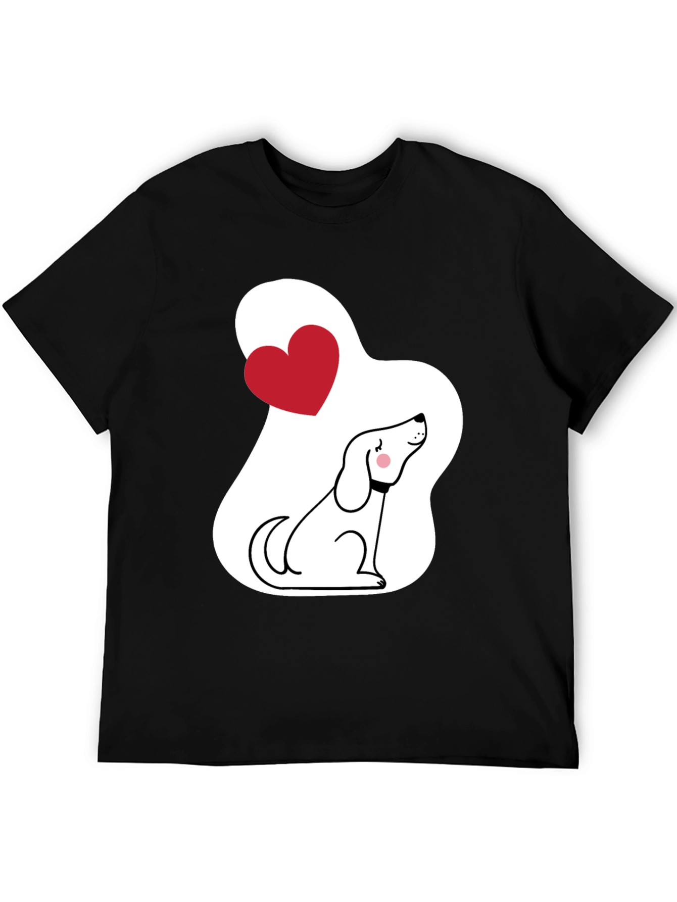Dog Lover T-Shirt - Cute Cartoon Puppy with Heart