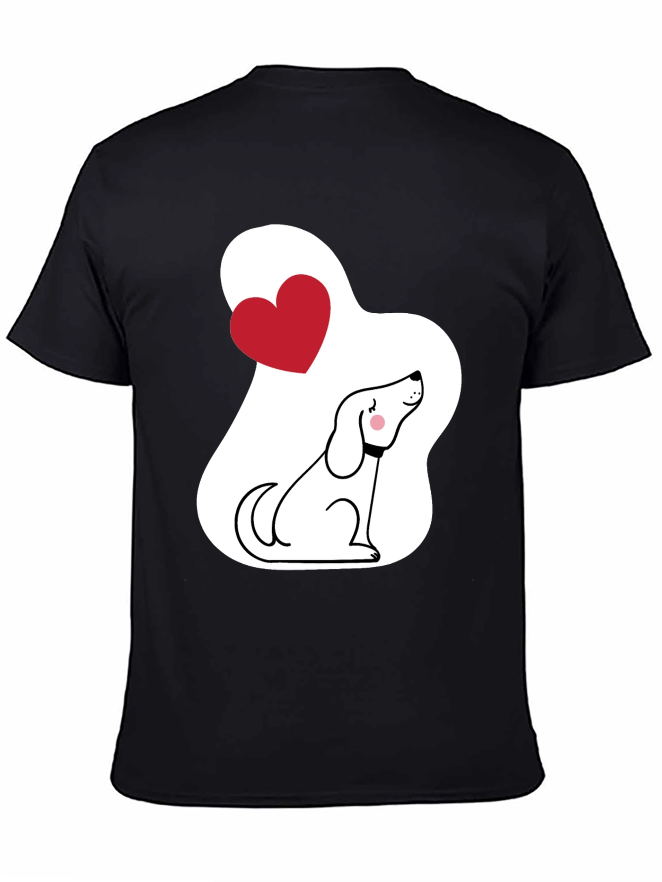 Dog Lover T-Shirt - Cute Cartoon Puppy with Heart