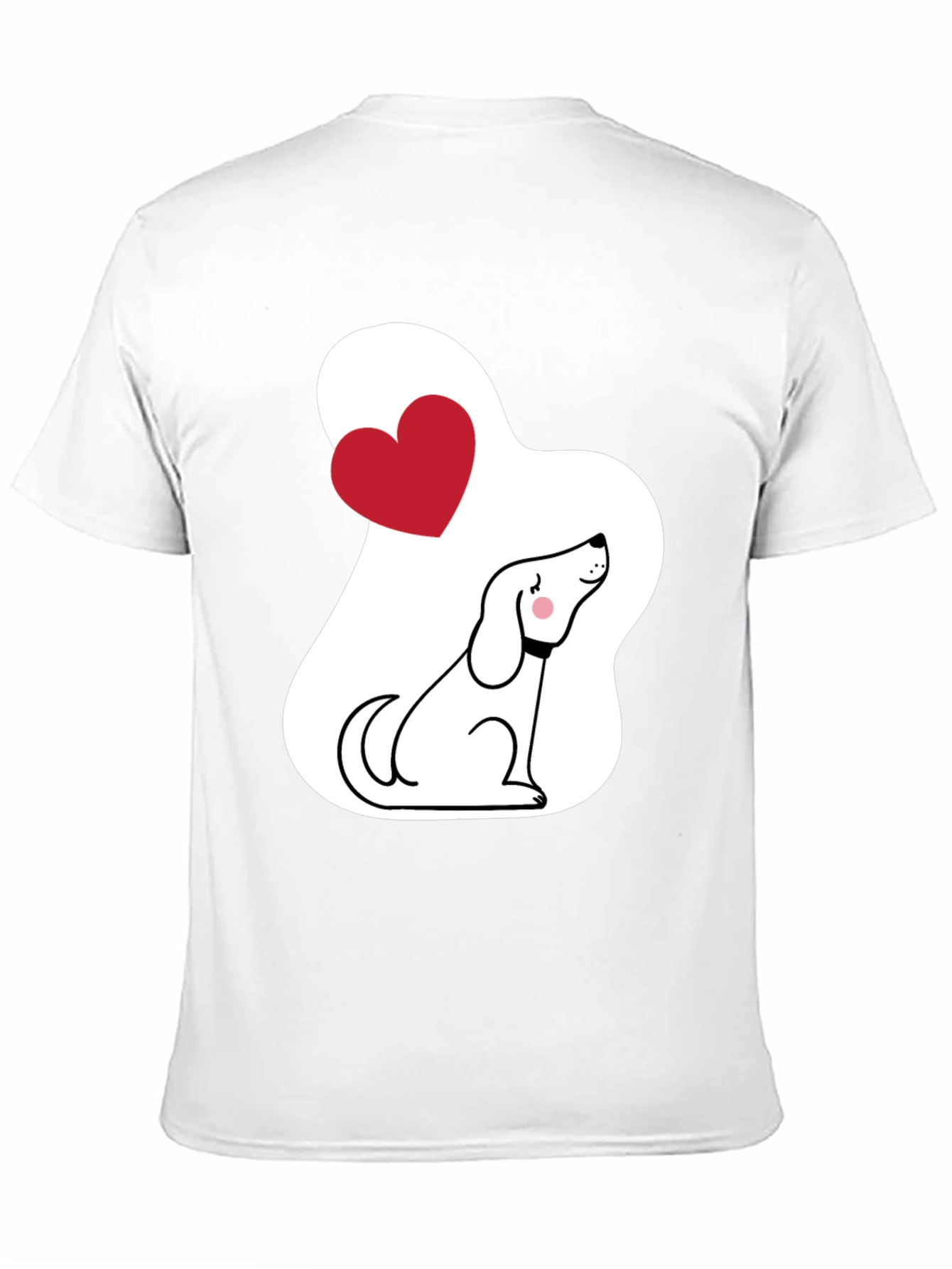Dog Lover T-Shirt - Cute Cartoon Puppy with Heart