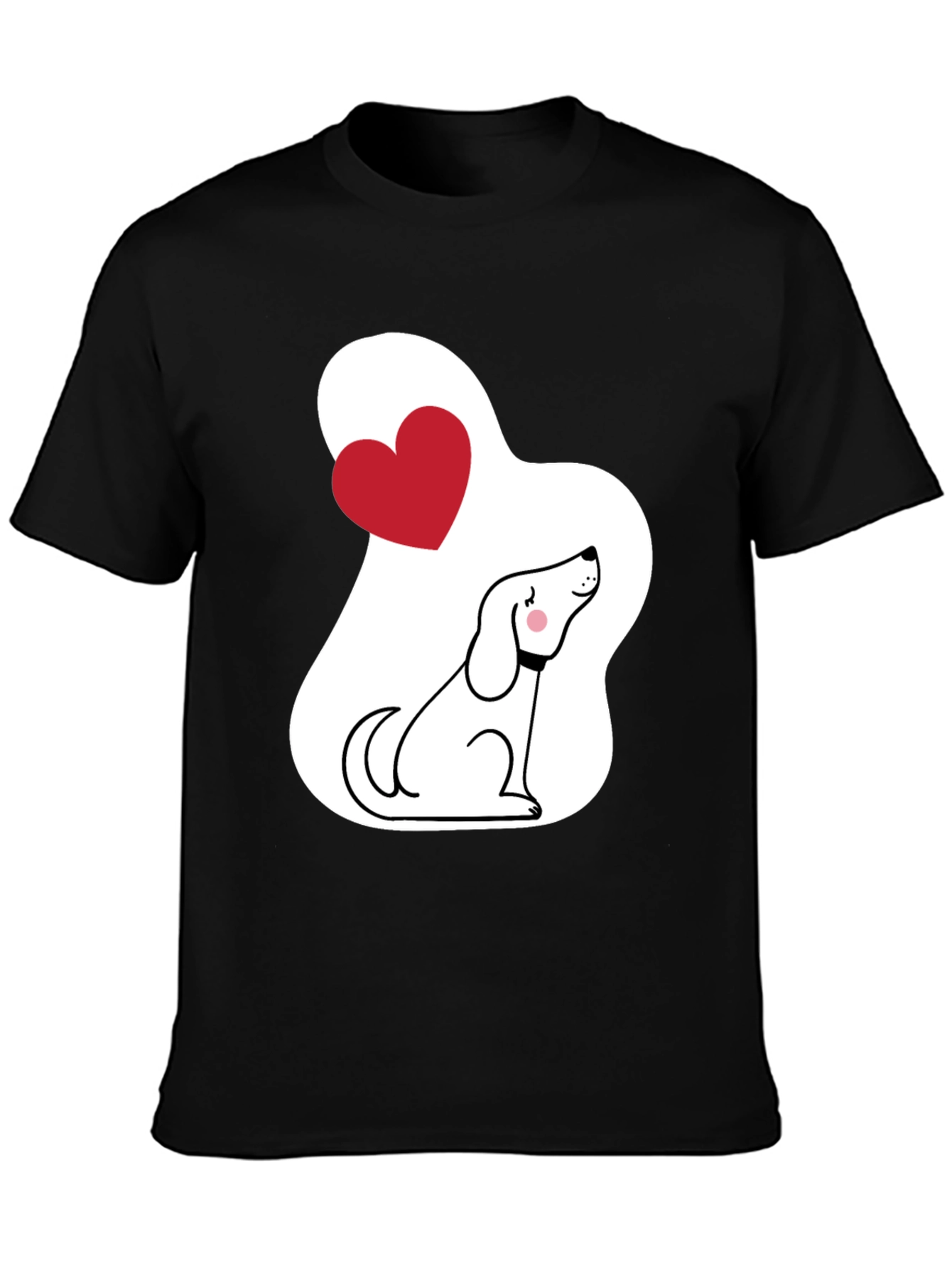 Dog Lover T-Shirt - Cute Cartoon Puppy with Heart